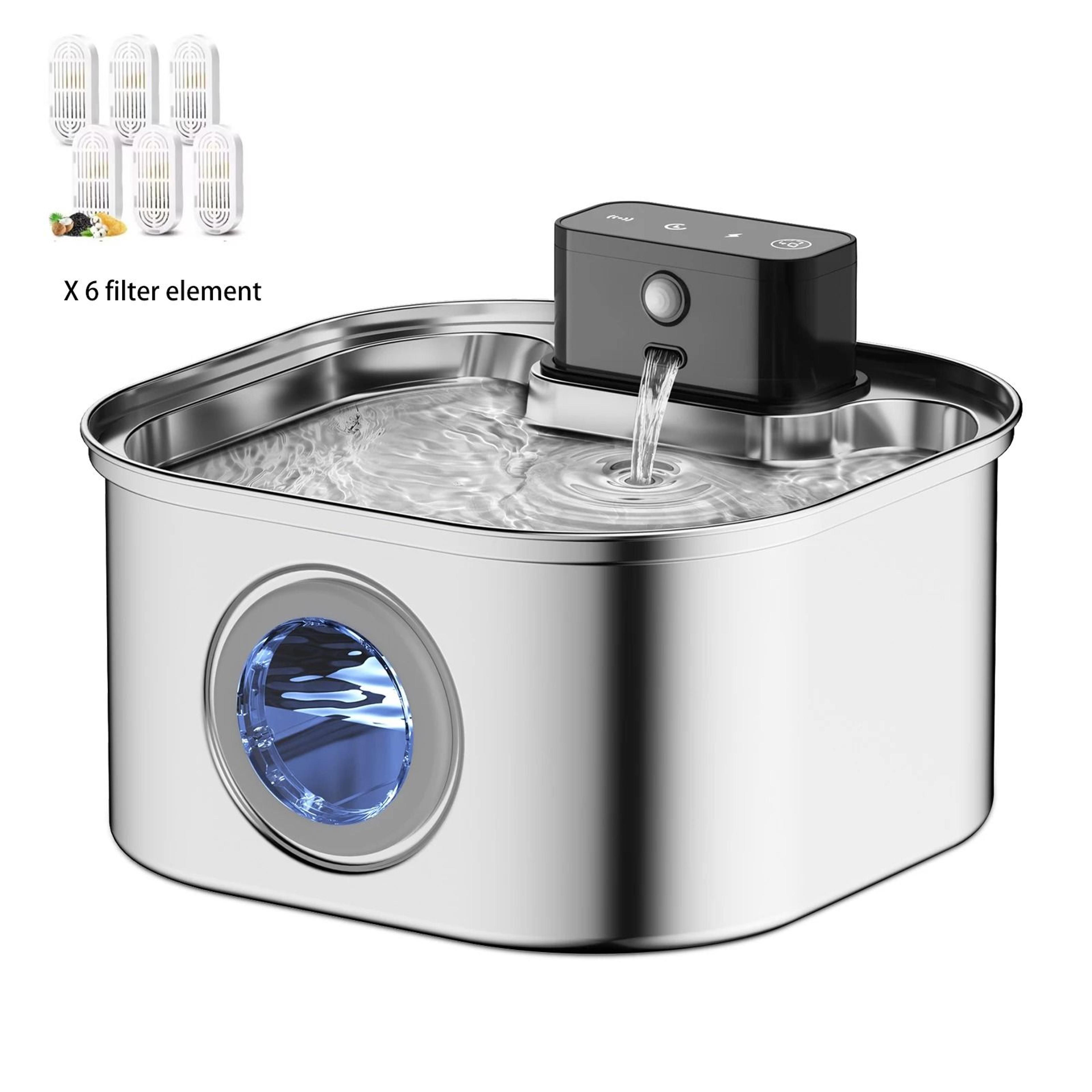 Wireless Stainless Steel Pet Water Fountain With Motion Sensor For Cats And Dogs 3