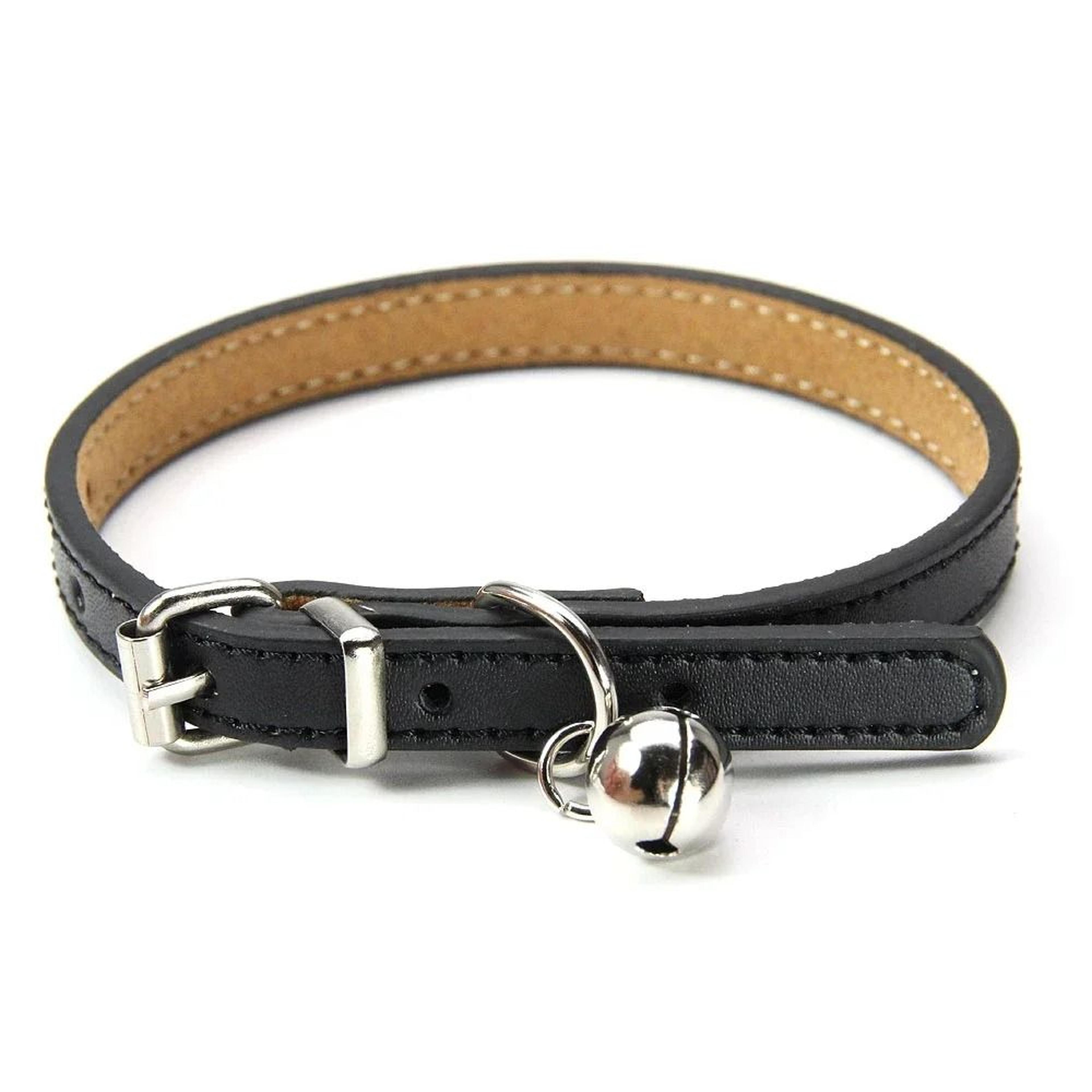 Soft Leather Cat Collar With Bell Adjustable Neck Strap For Kittens And Puppies 3