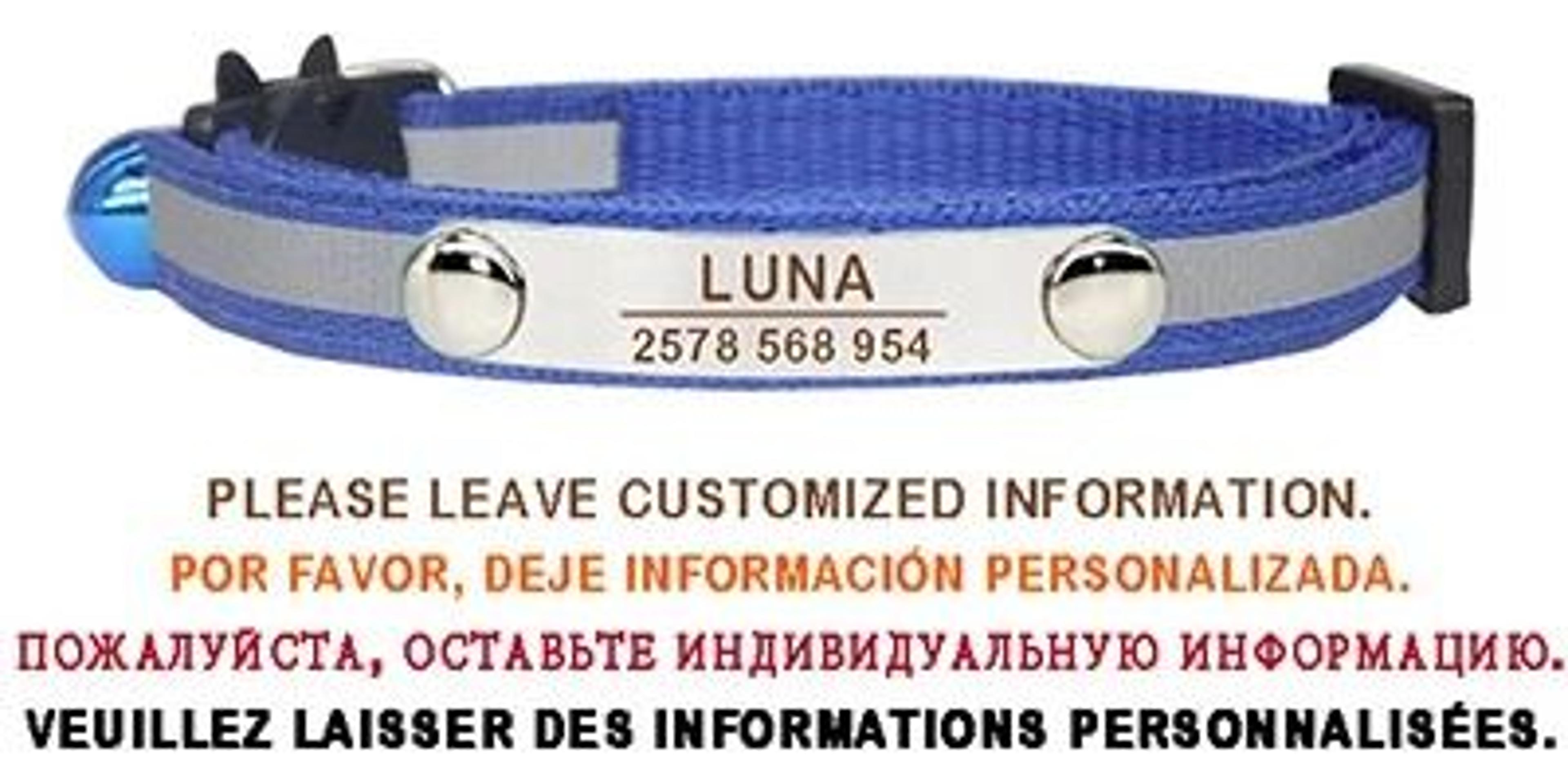 Personalized Reflective Cat Collar Engraved Adjustable Safety Buckle With Bell For Kittens 5