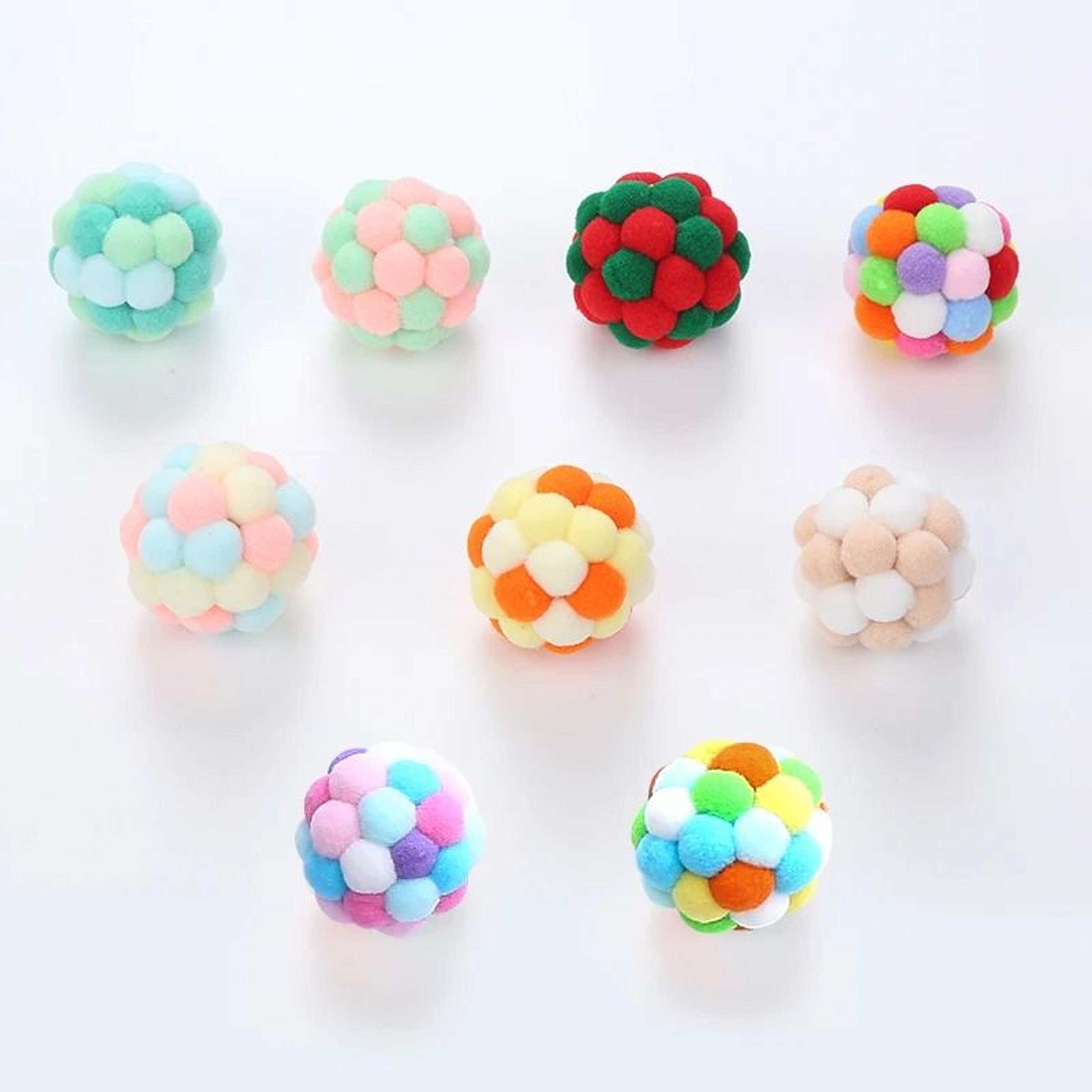 Cat Bell Ball Toy Colorful Elastic Interactive Chase Ball For Cats And Kittens 12