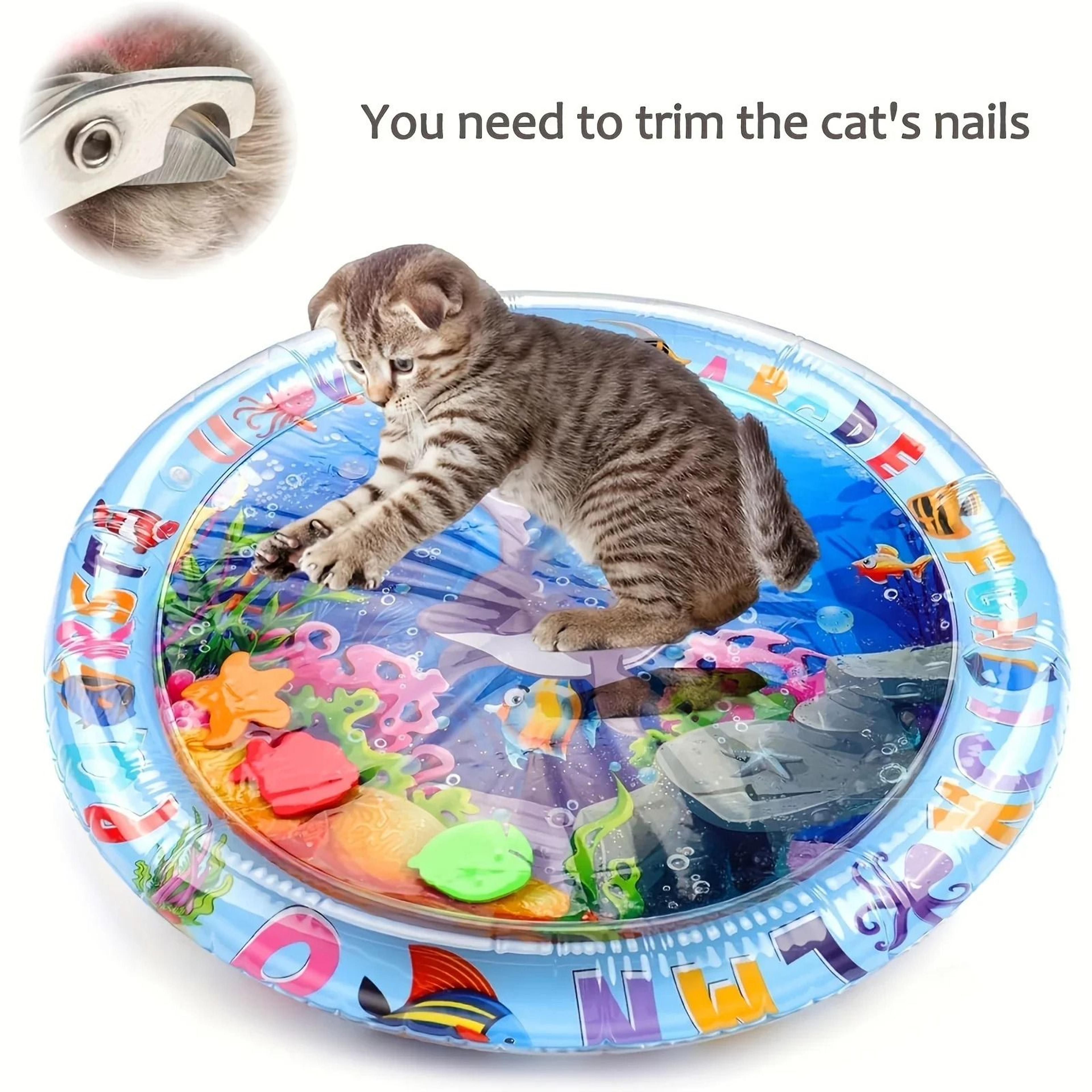 Spill Proof Cat Water Mat With Floating Fish For Indoor Boredom Relief And Playtime Fun 4