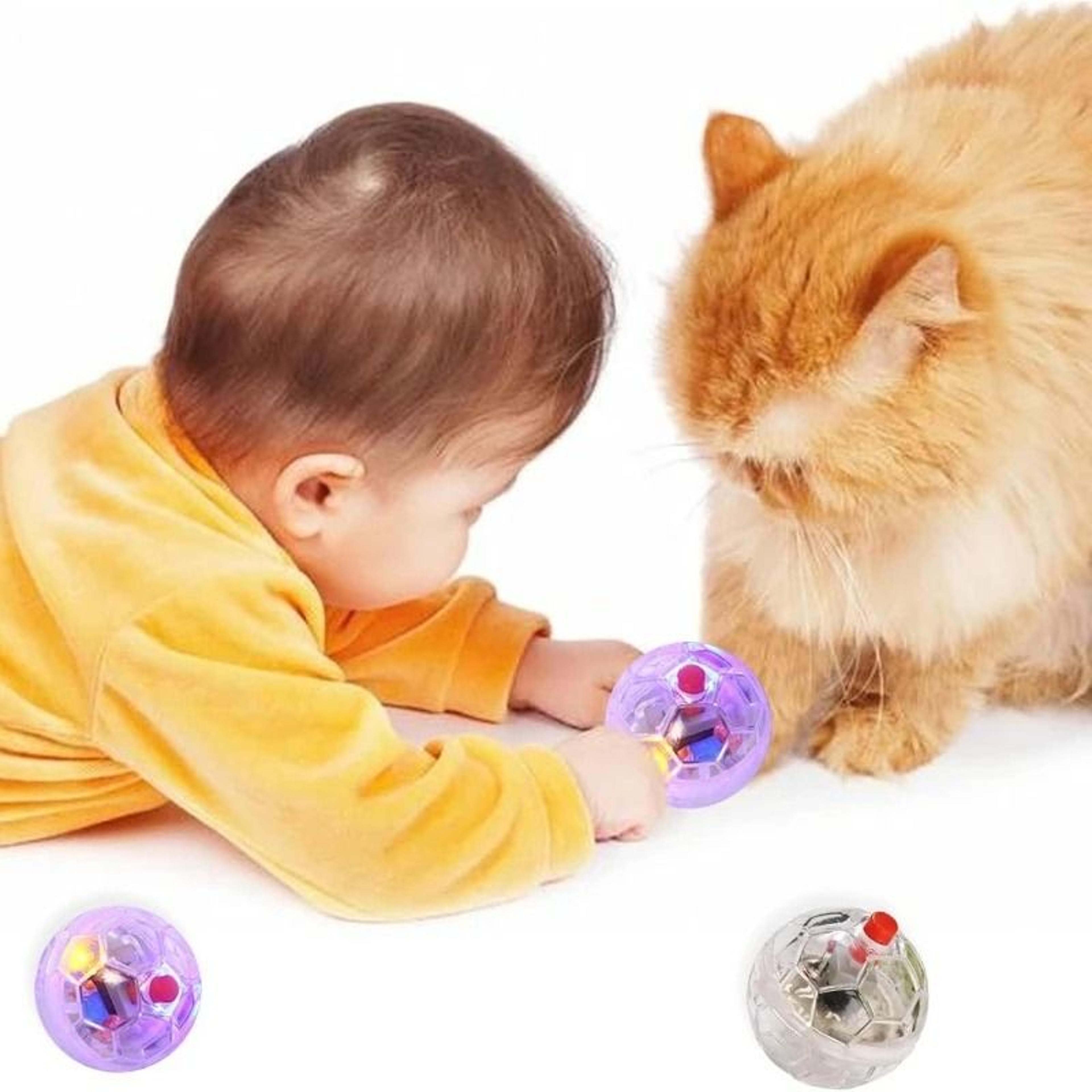 Touch Activated LED Cat Ball Toy For Kitten Puppy Exercise And Play 6