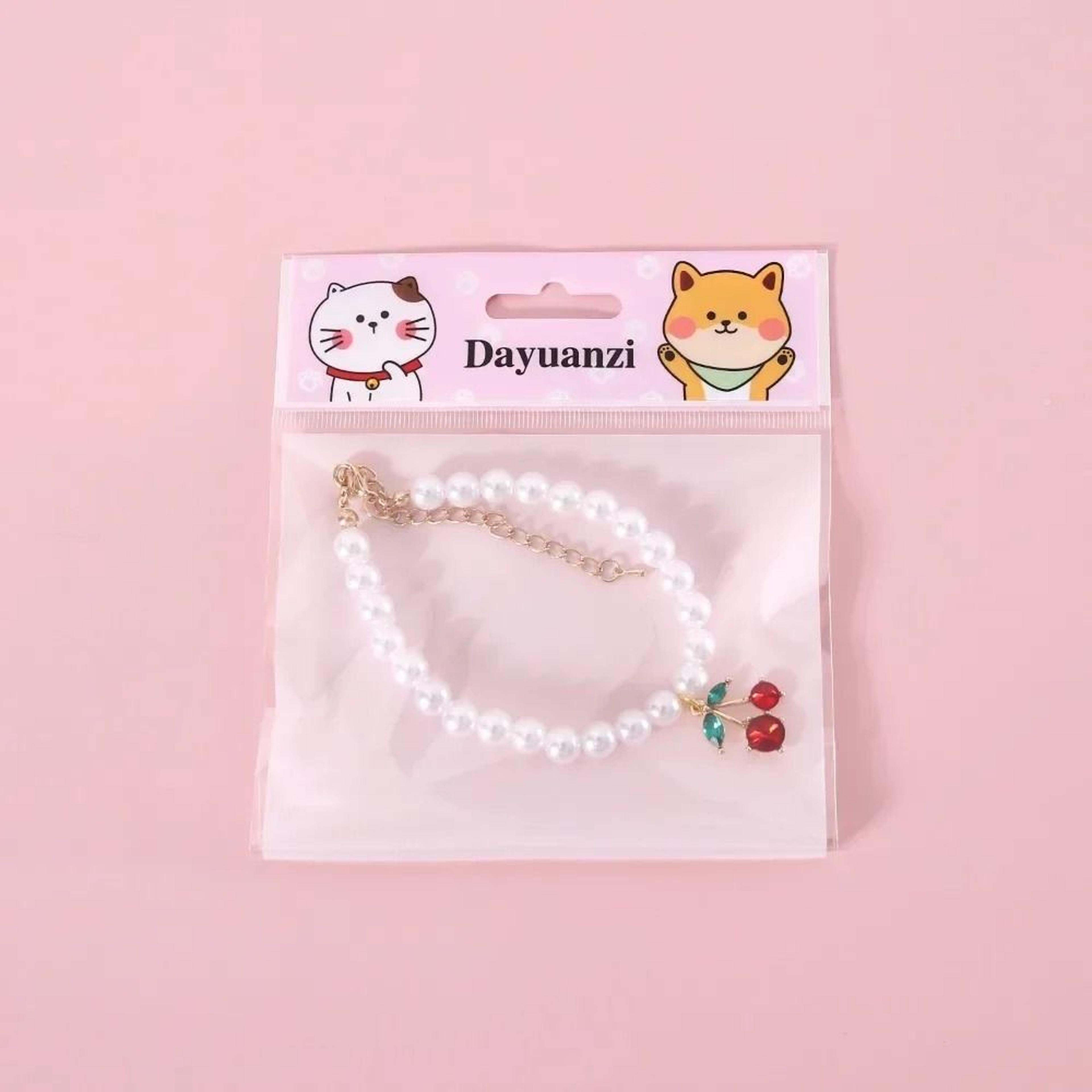 Princess Pearl Pet Necklace With Bow Pendant For Cats Puppies And Small Dogs 6
