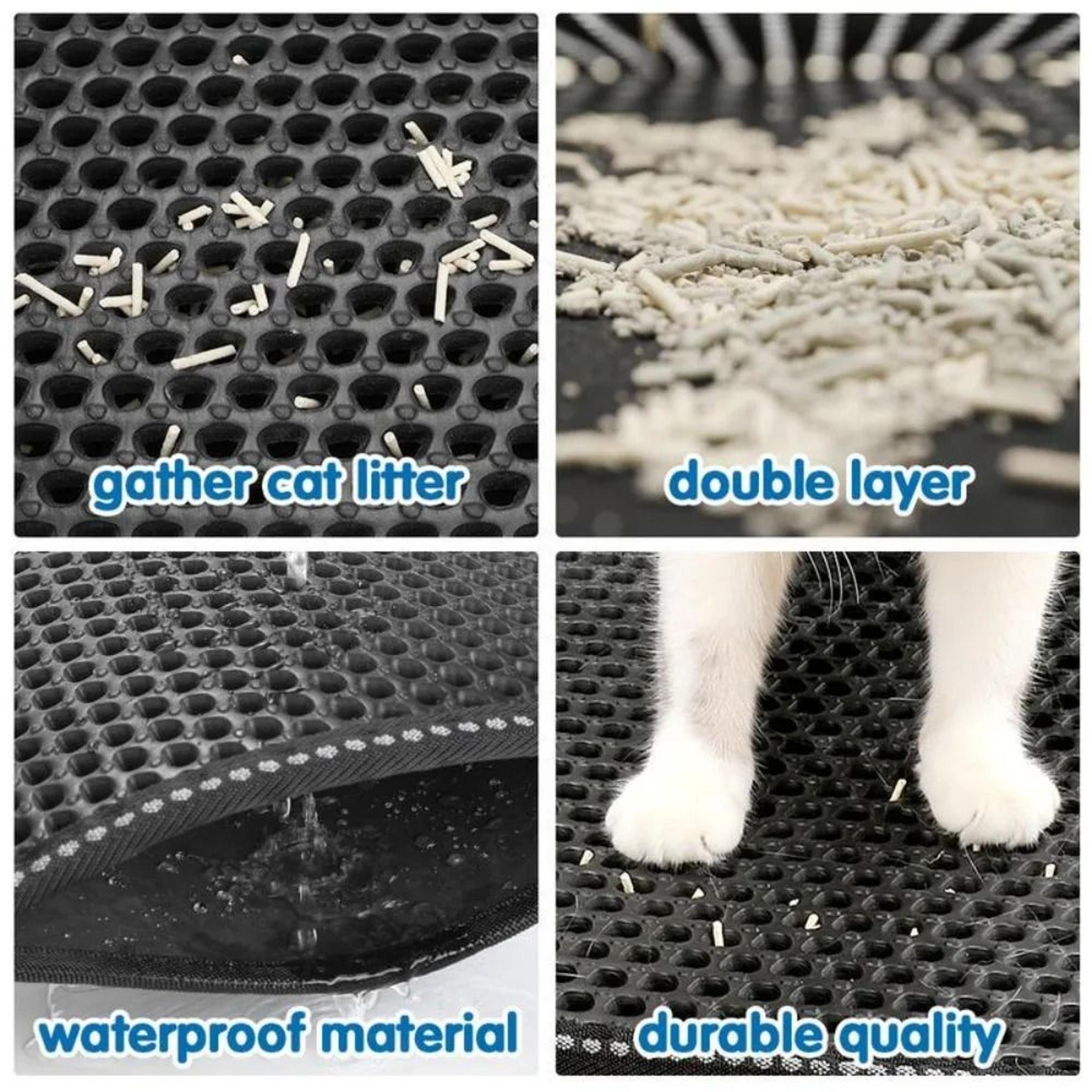 Large Waterproof Cat Litter Mat With Double Layer Non Slip Trapping Design 4