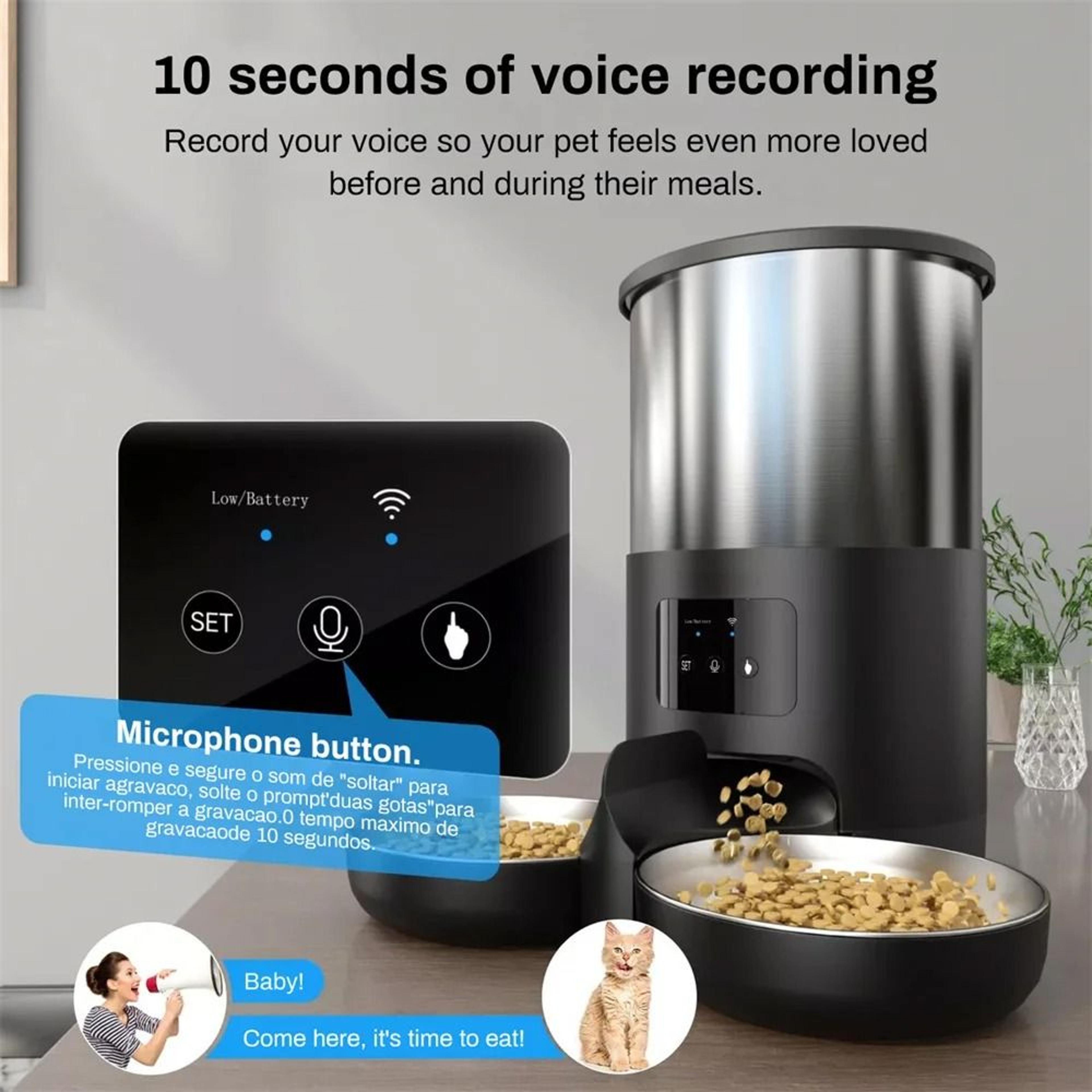 4L Smart Pet Feeder With Tuya App Water Dispenser And Dry Food Bowl 12