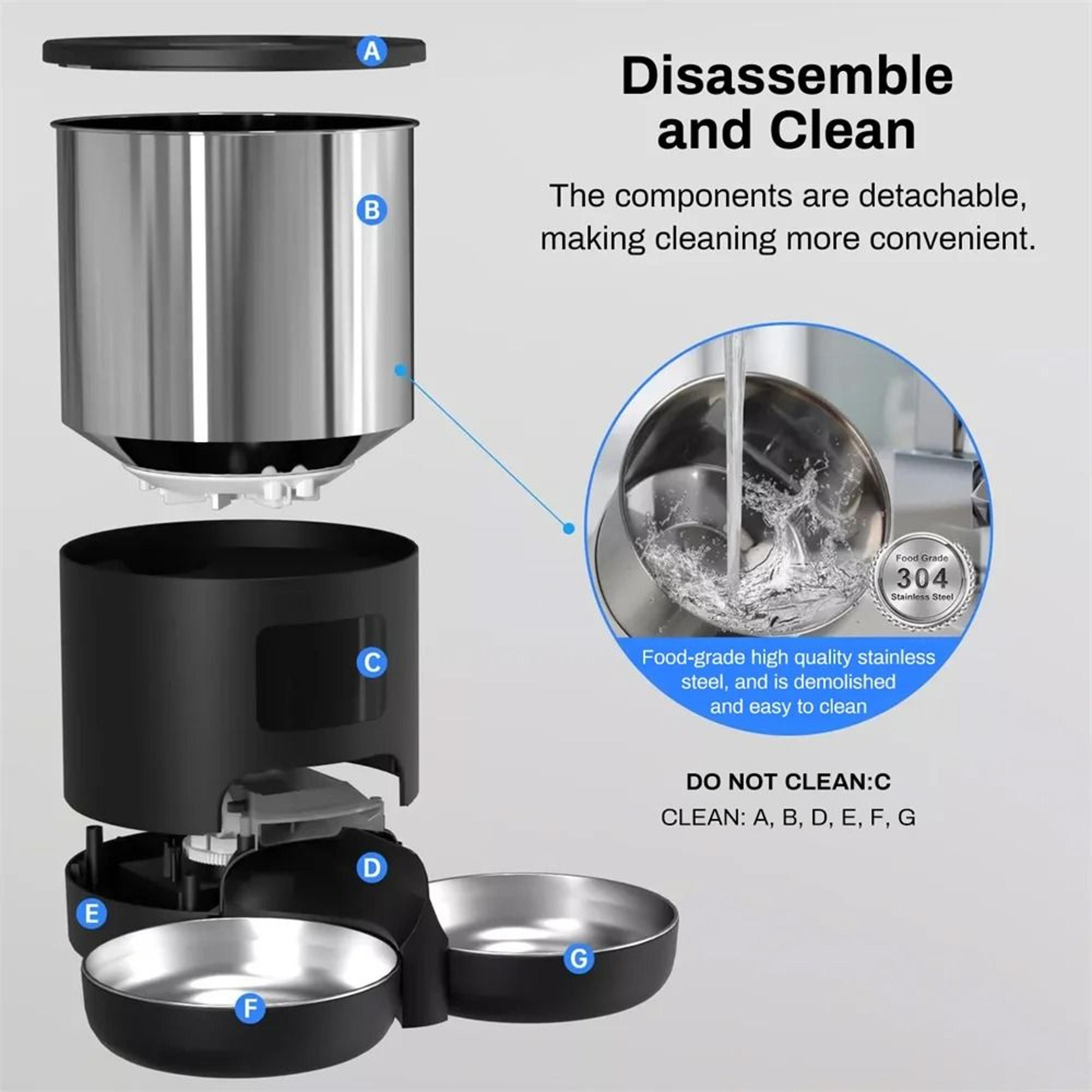 4L Smart Pet Feeder With Tuya App Water Dispenser And Dry Food Bowl 13