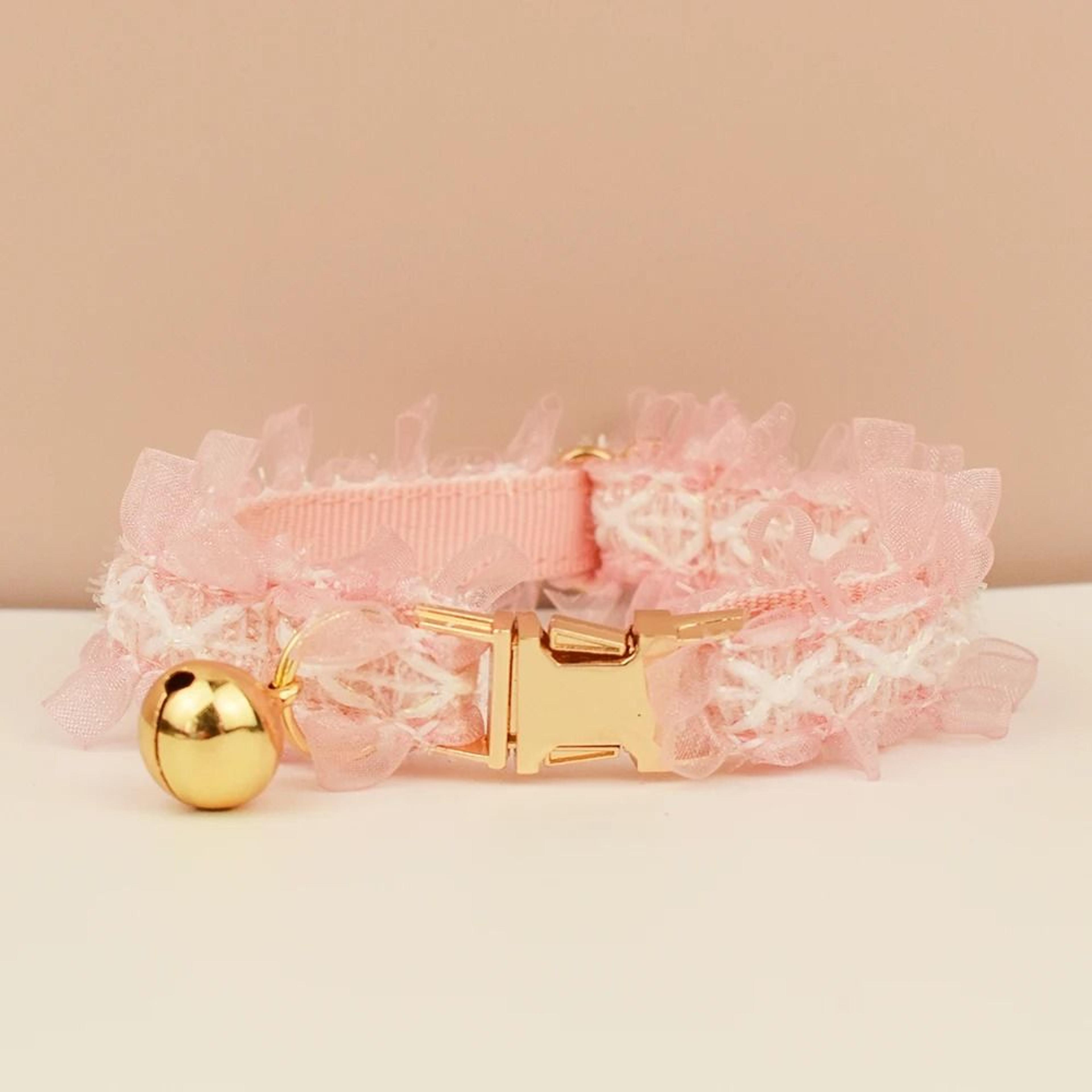 Personalized Lace Cat Collar With Bell For Cats And Small Dogs 1