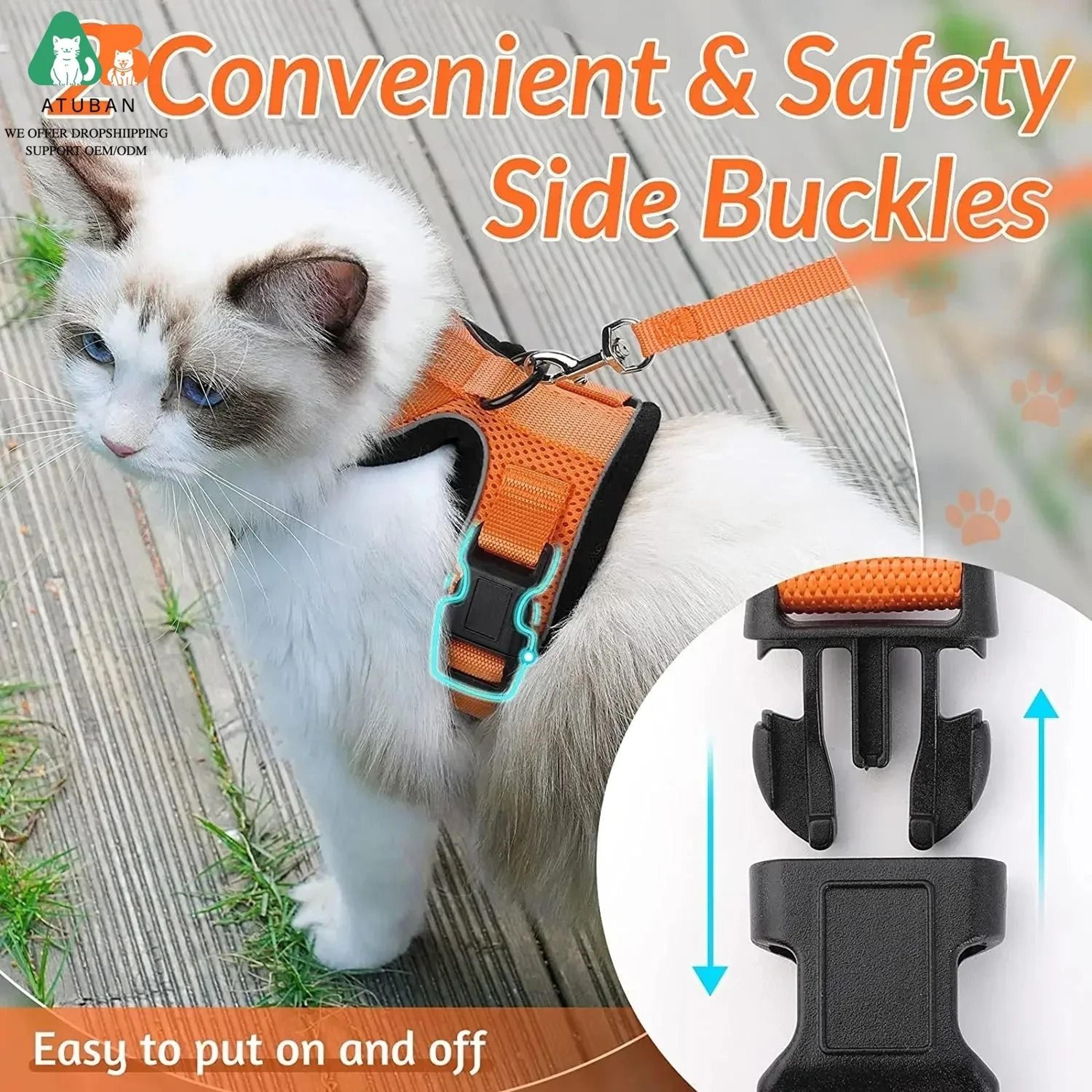 Escape Proof Cat Harness And Leash Soft Adjustable Reflective Vest For Safe Outdoor Walking 11