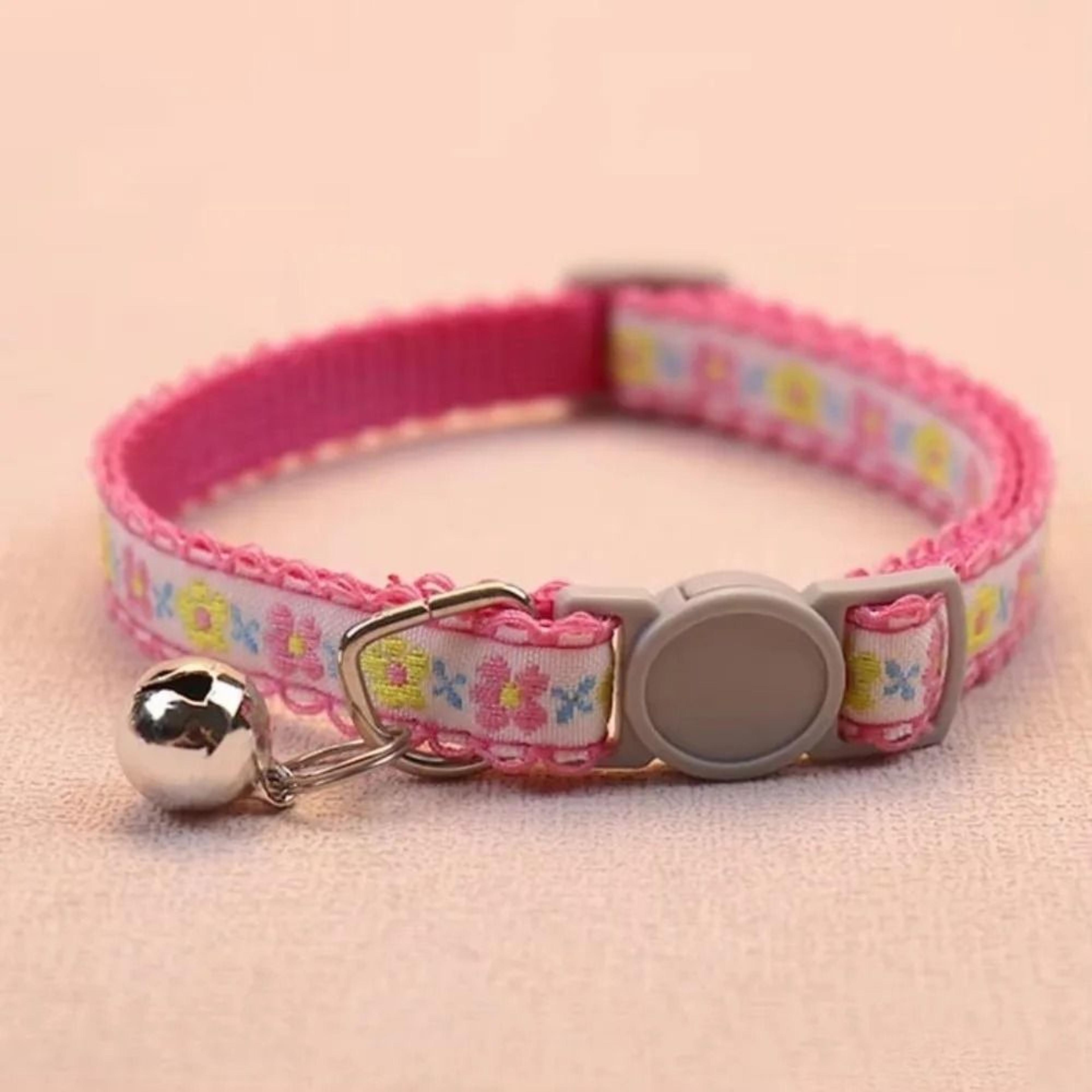 Floral Embroidered Cat Collar Adjustable Lace Collar With Bell For Cats And Kittens 9