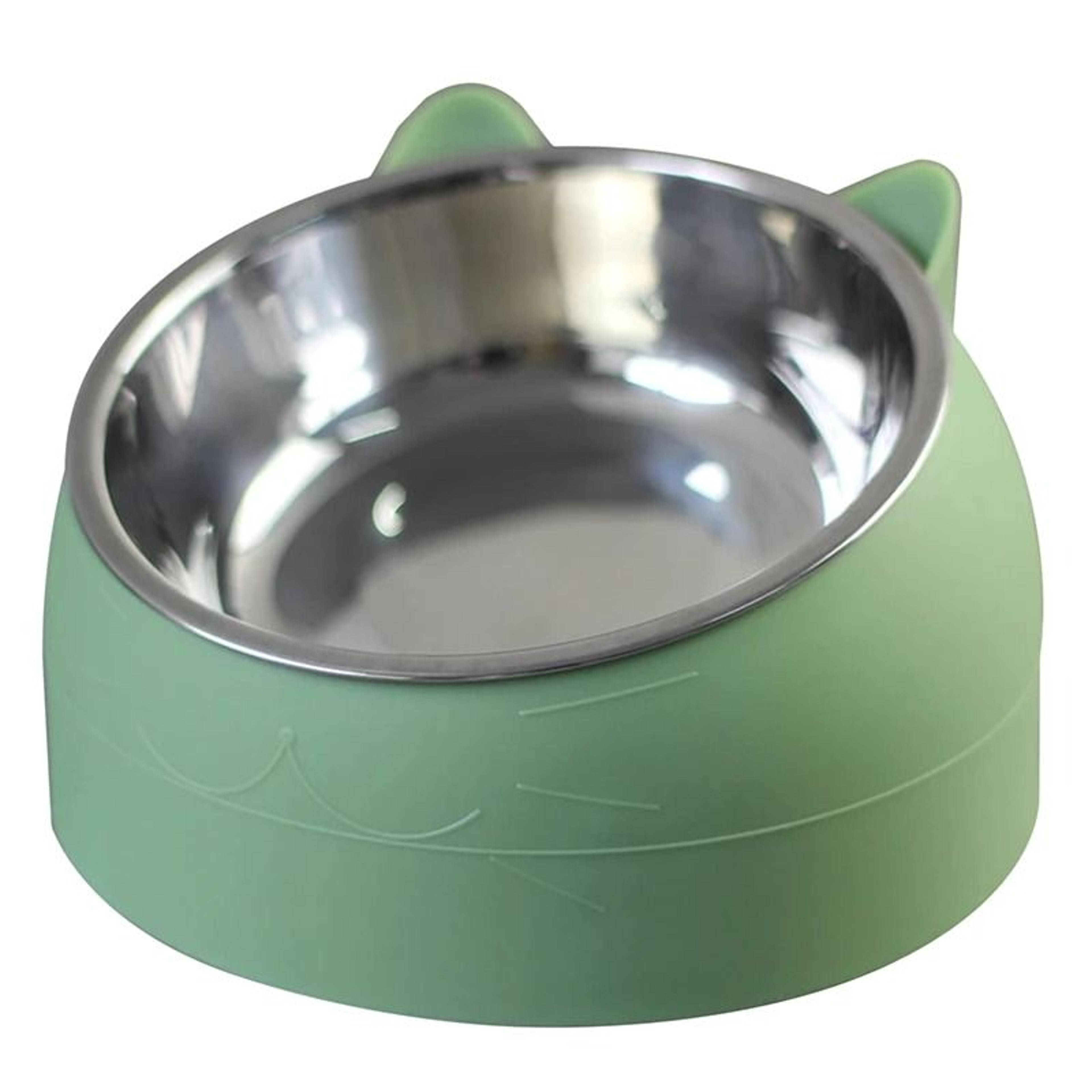 Stainless Steel Tilted Cat Bowl Non Slip Pet Feeder For Cats Puppies Food And Water 3