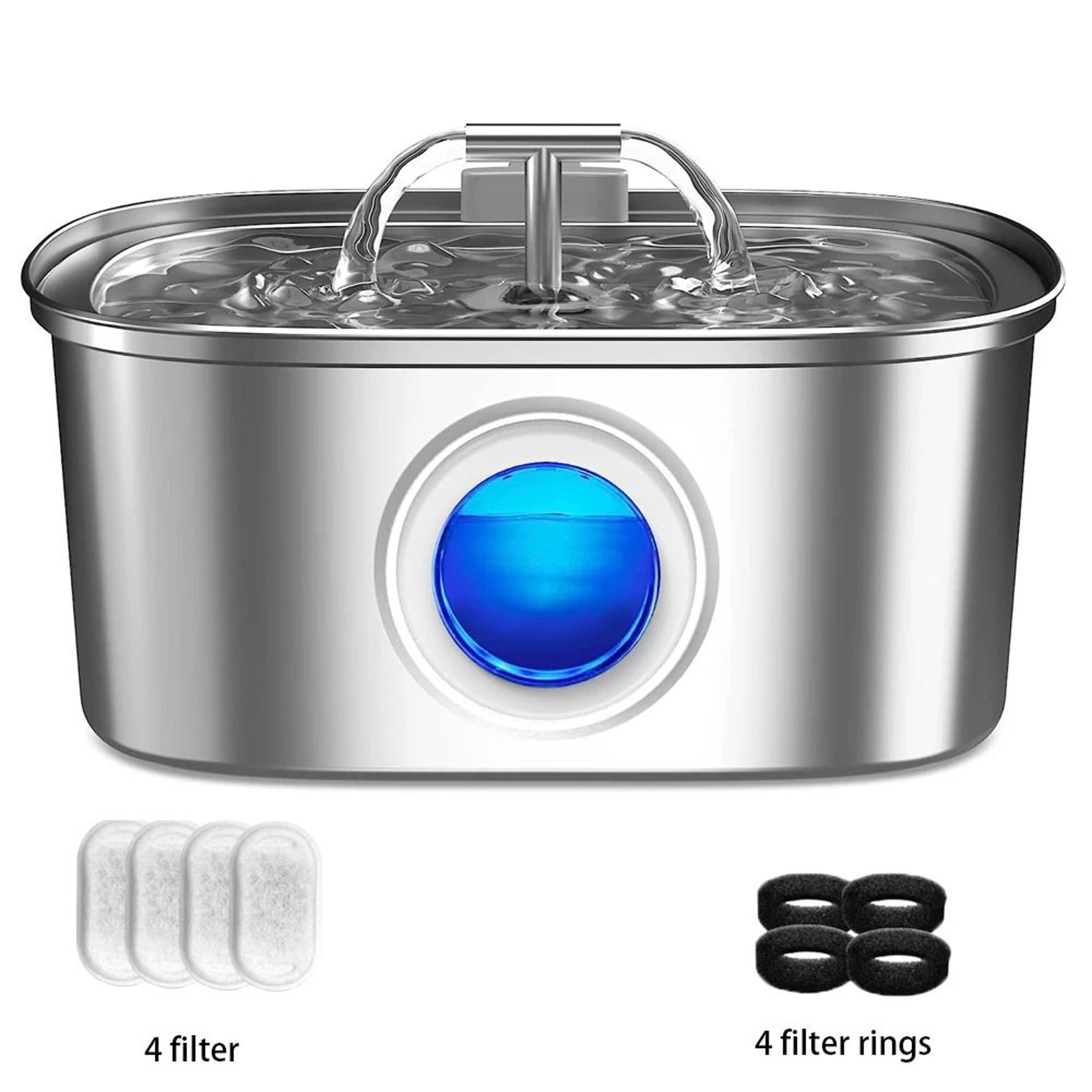 32L Stainless Steel Pet Water Fountain With Quiet USB Pump 6
