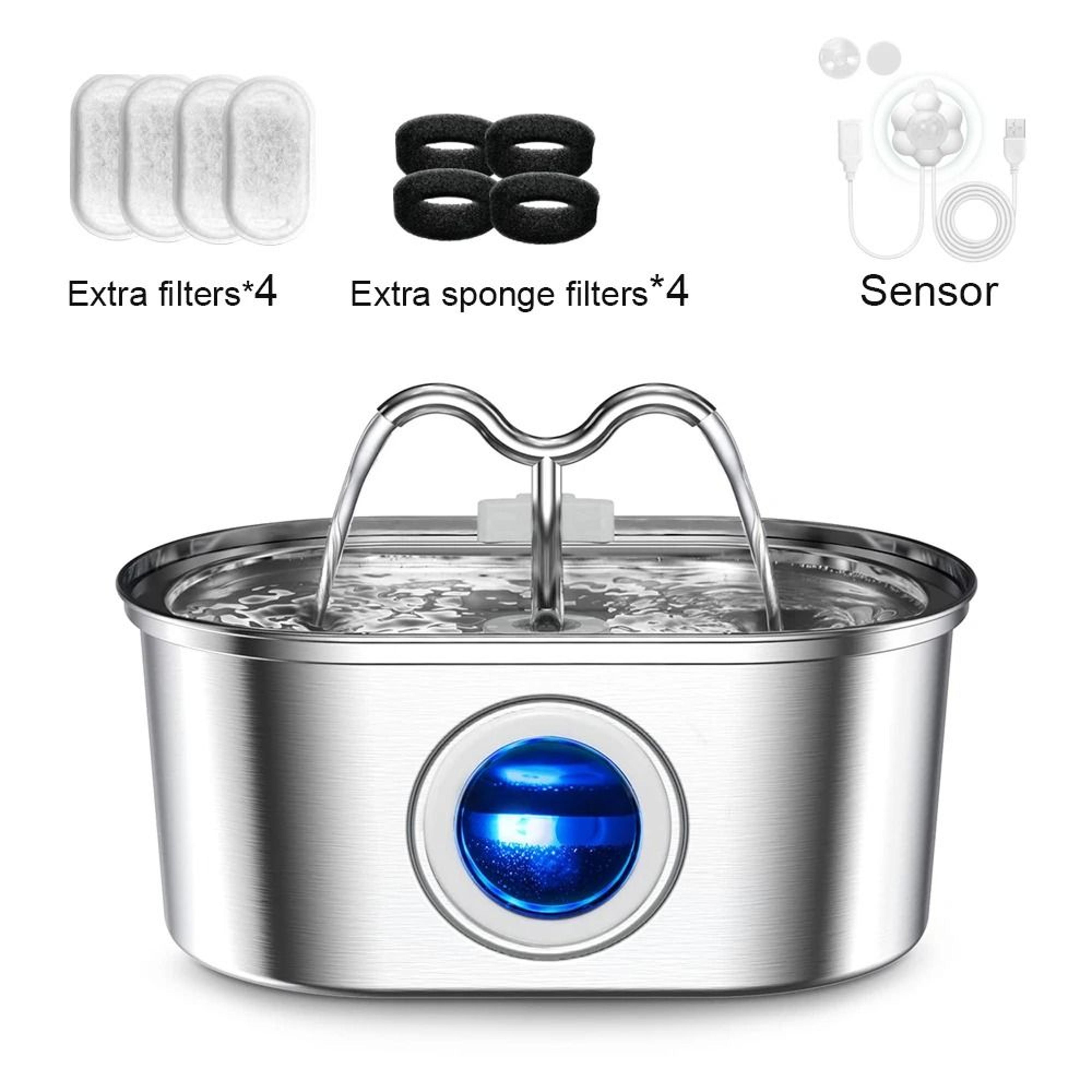 32L Stainless Steel Pet Water Fountain With Quiet USB Pump 4