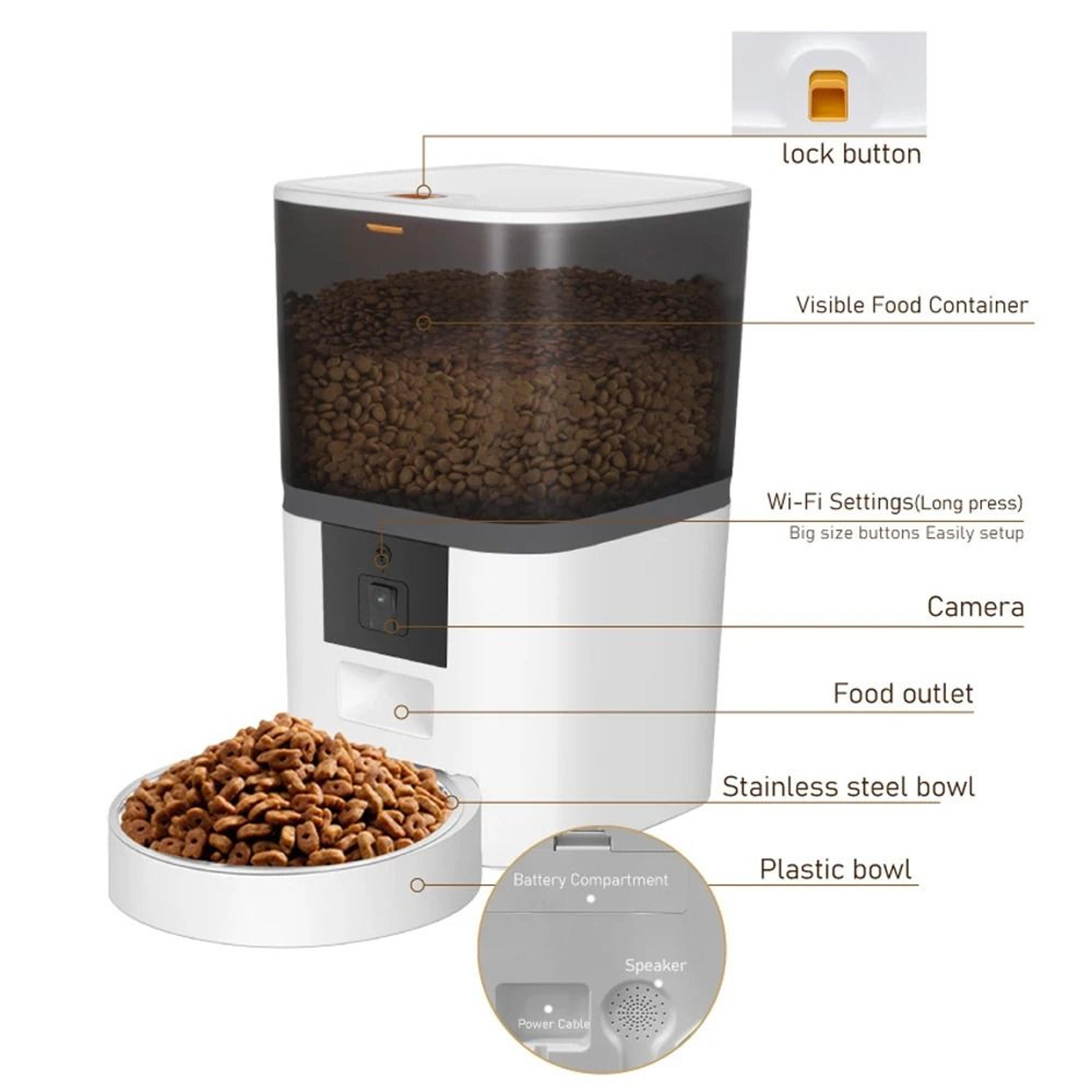 4L Automatic Pet Feeder With HD Camera For Cats And Dogs 5