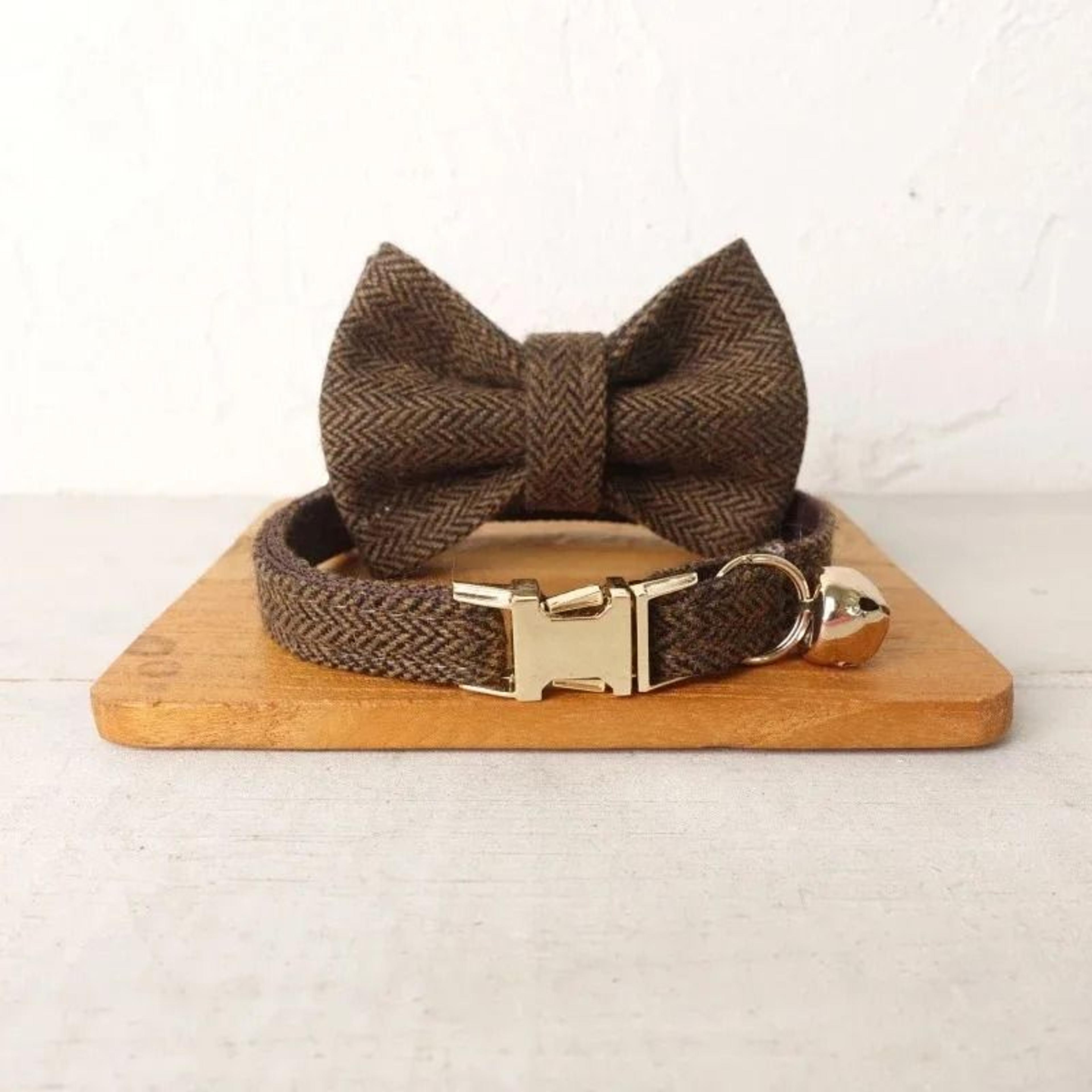 Personalized Bow Tie Pet Collar With Engraved Name Tag For Cats And Dogs 12