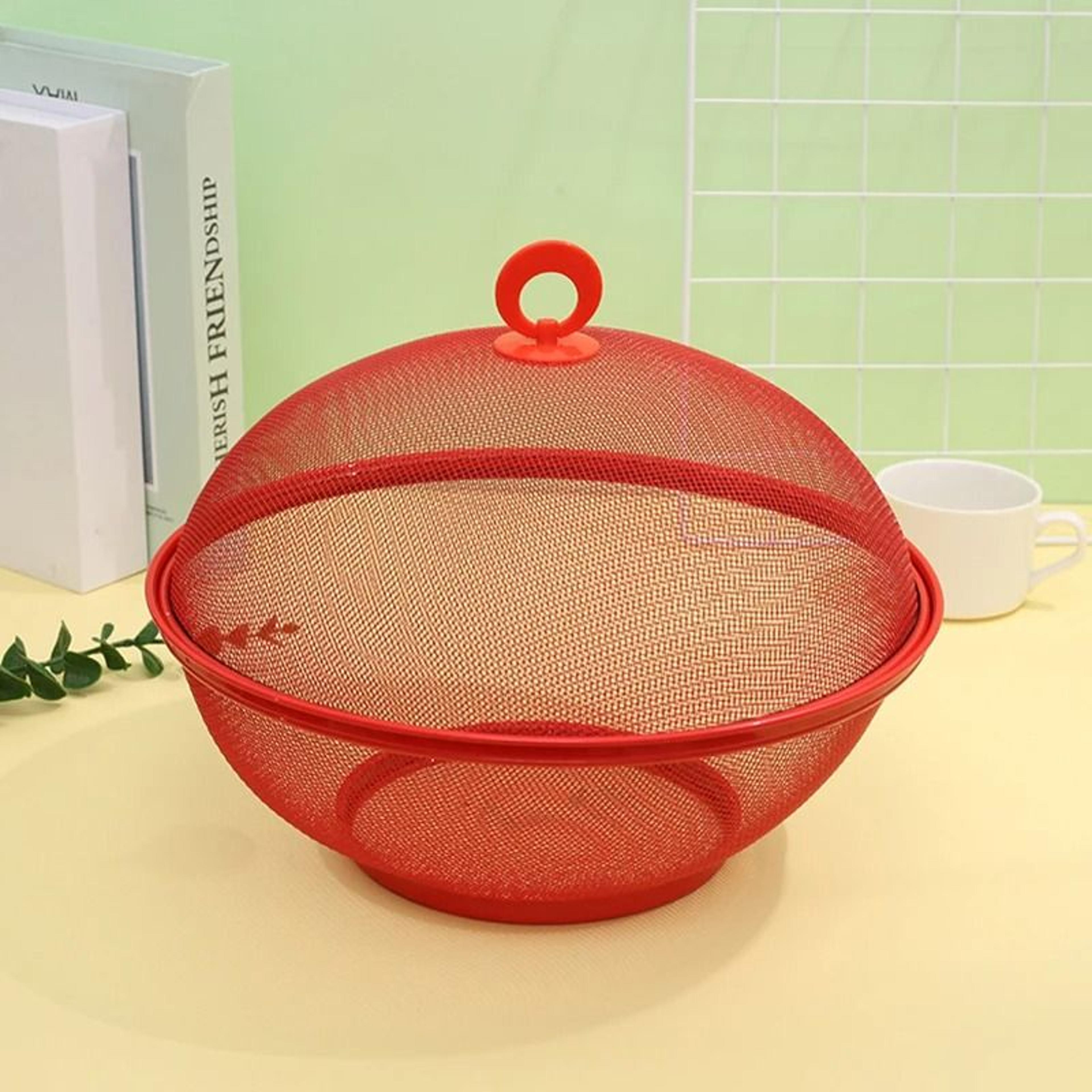 Mesh Fruit Basket With Lid For Fly Proof Kitchen Countertop Produce Storage 7