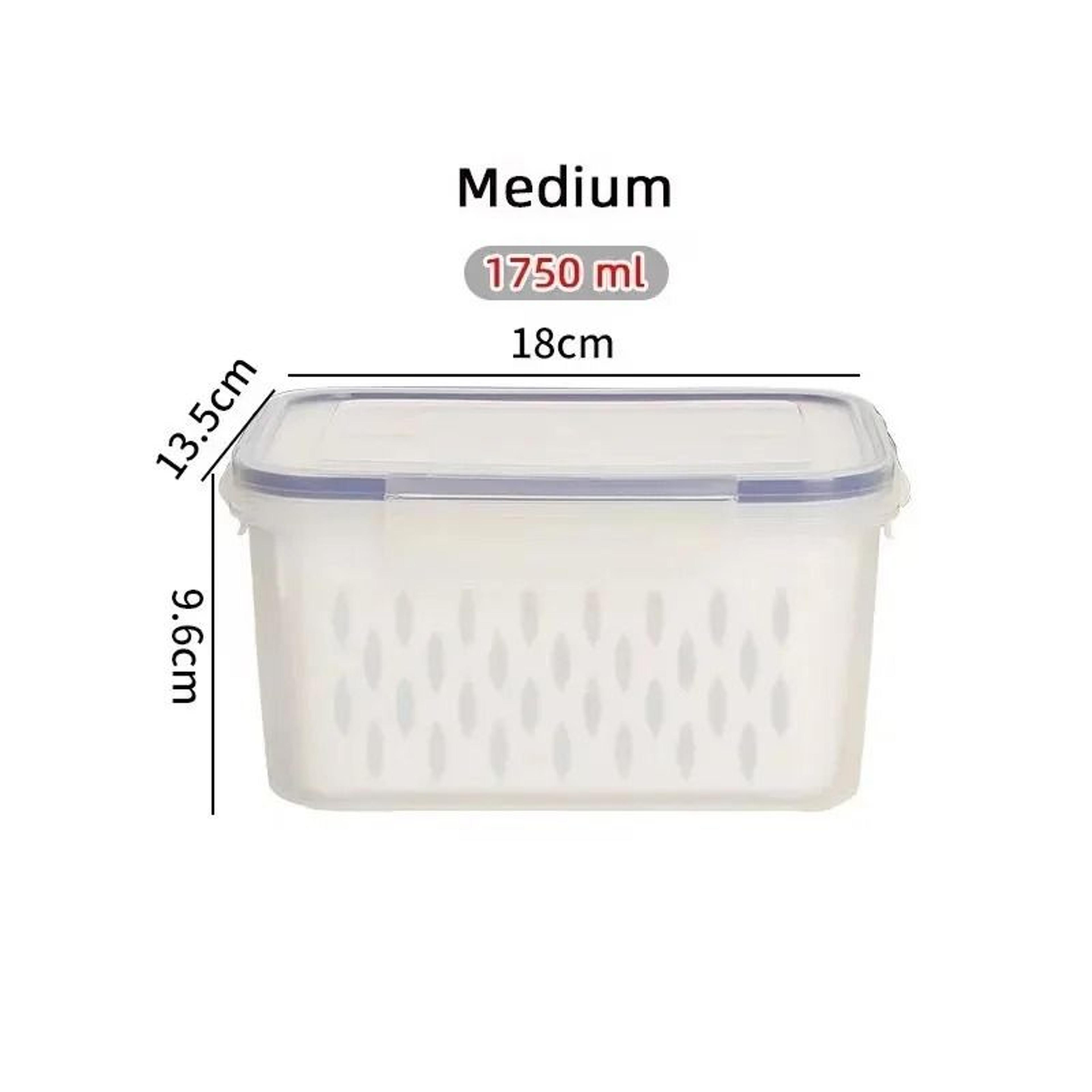 Double Layer Sealed Fruit Storage Box With Drain Basket And Airtight Lid 3