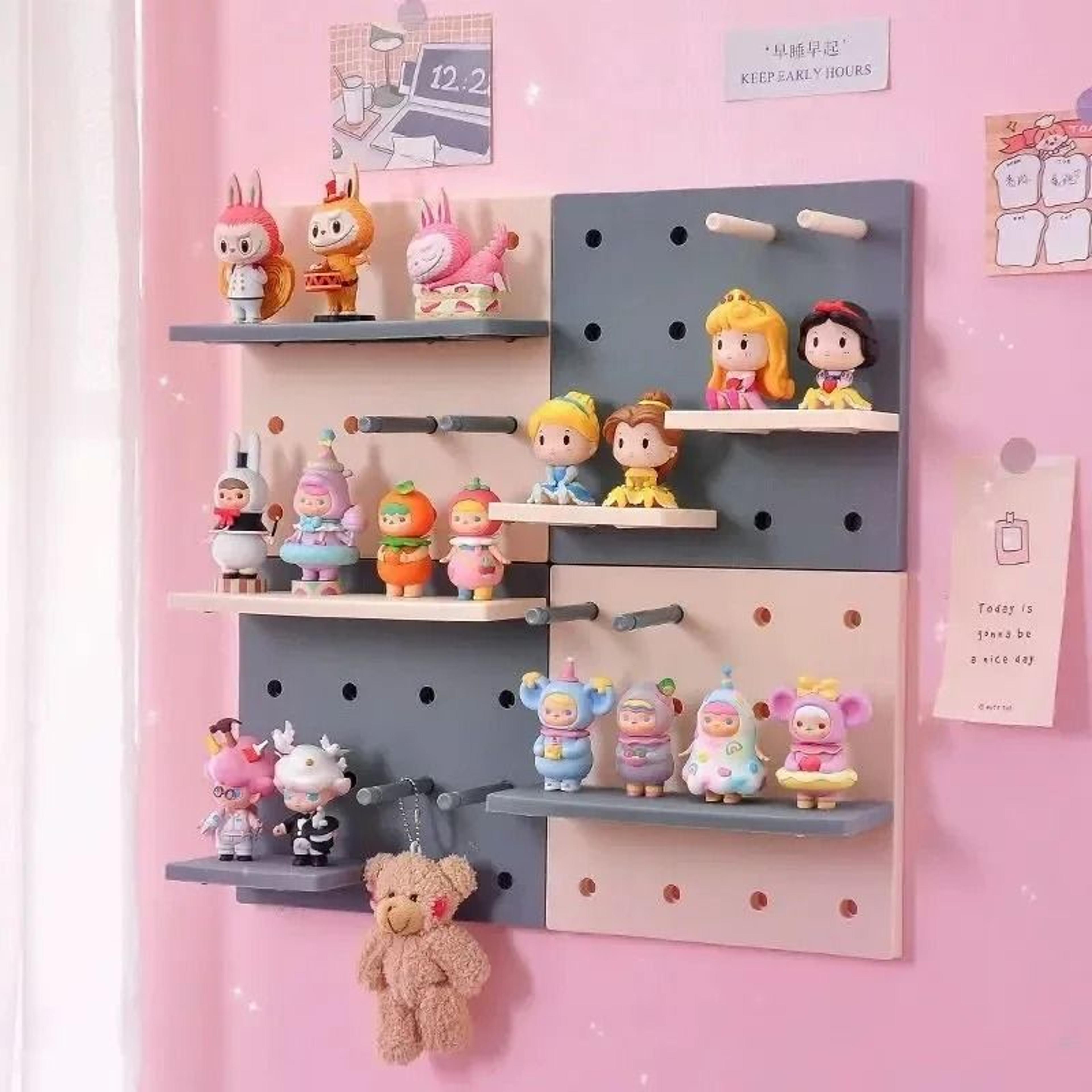 Decorative Pegboard Wall Shelf For Kitchen Bedroom Storage And Home Decor Display 7