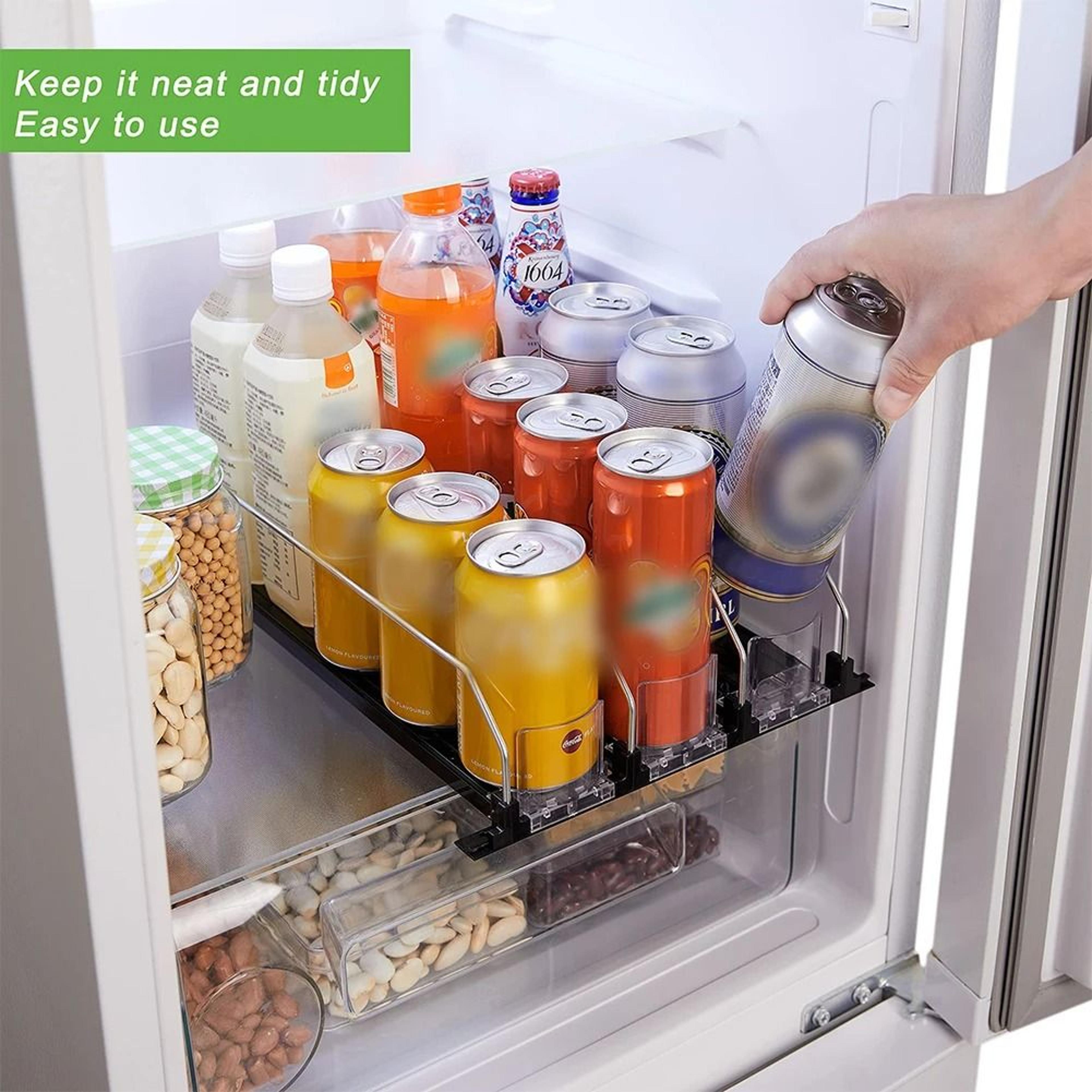 Drink Organizer Dispenser Adjustable Canned Beverage Rack 6