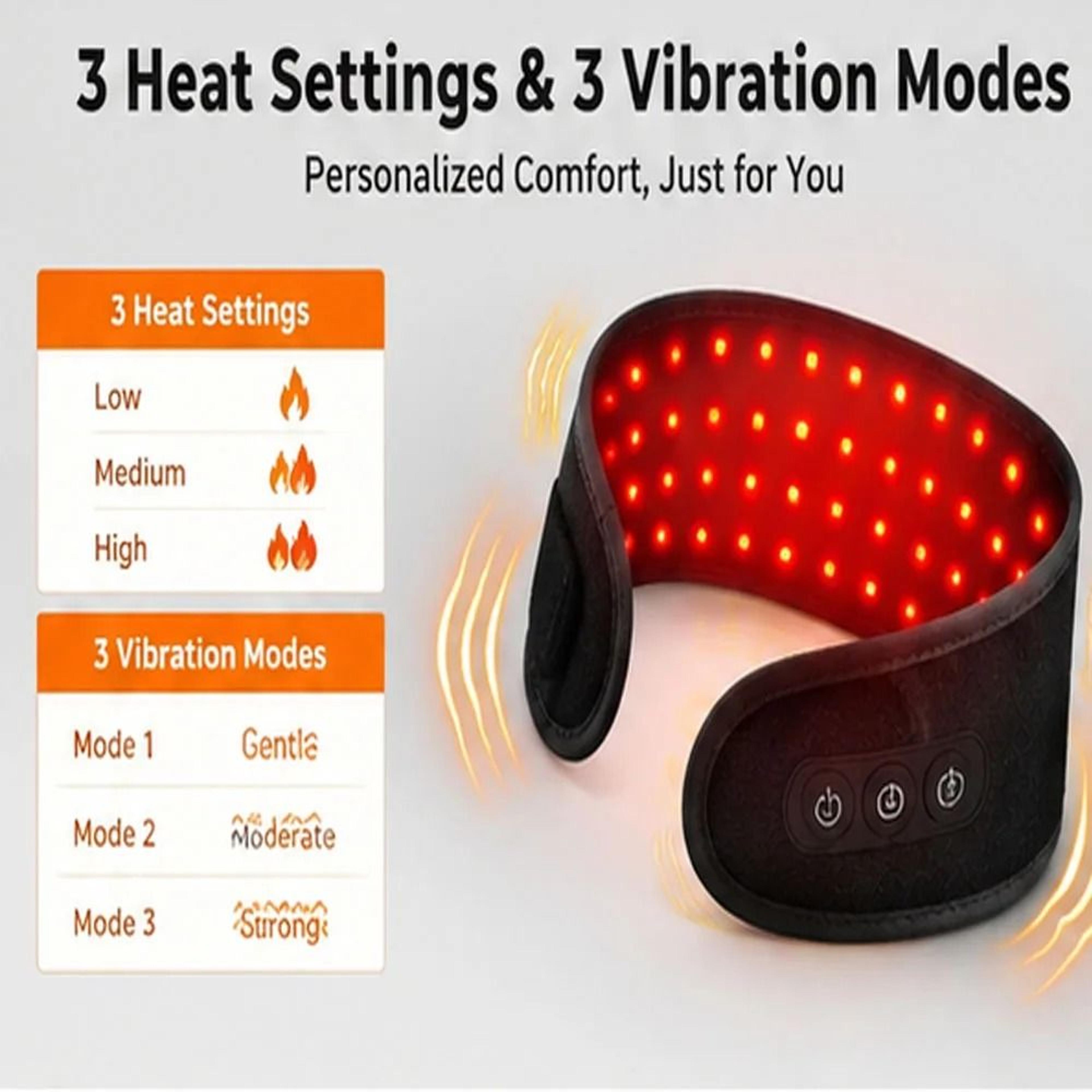 Cordless Red Light Therapy Neck Wrap With Heat And Vibration 2