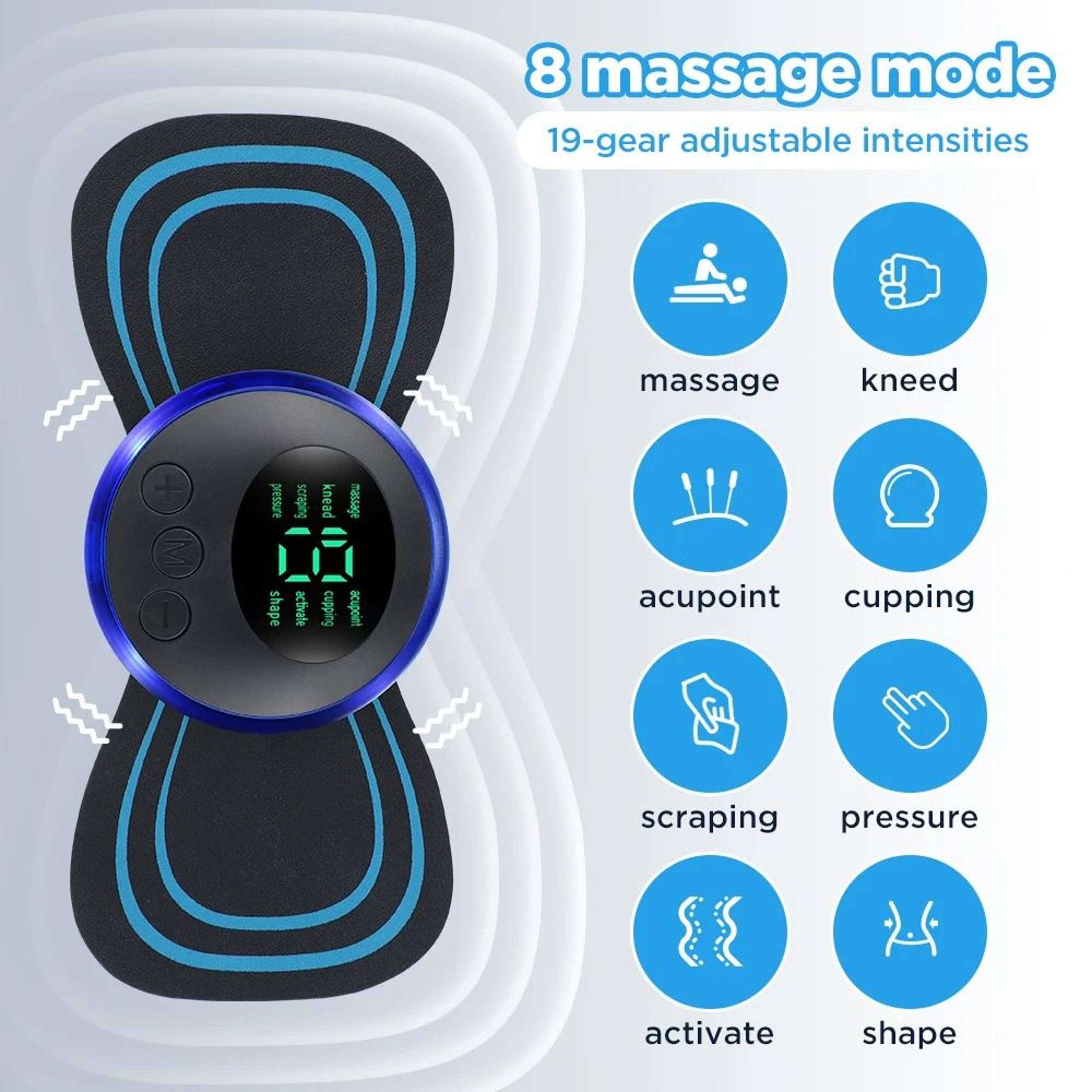 Portable EMS Neck Massage Pad With Five Reusable Electrode Patches 5