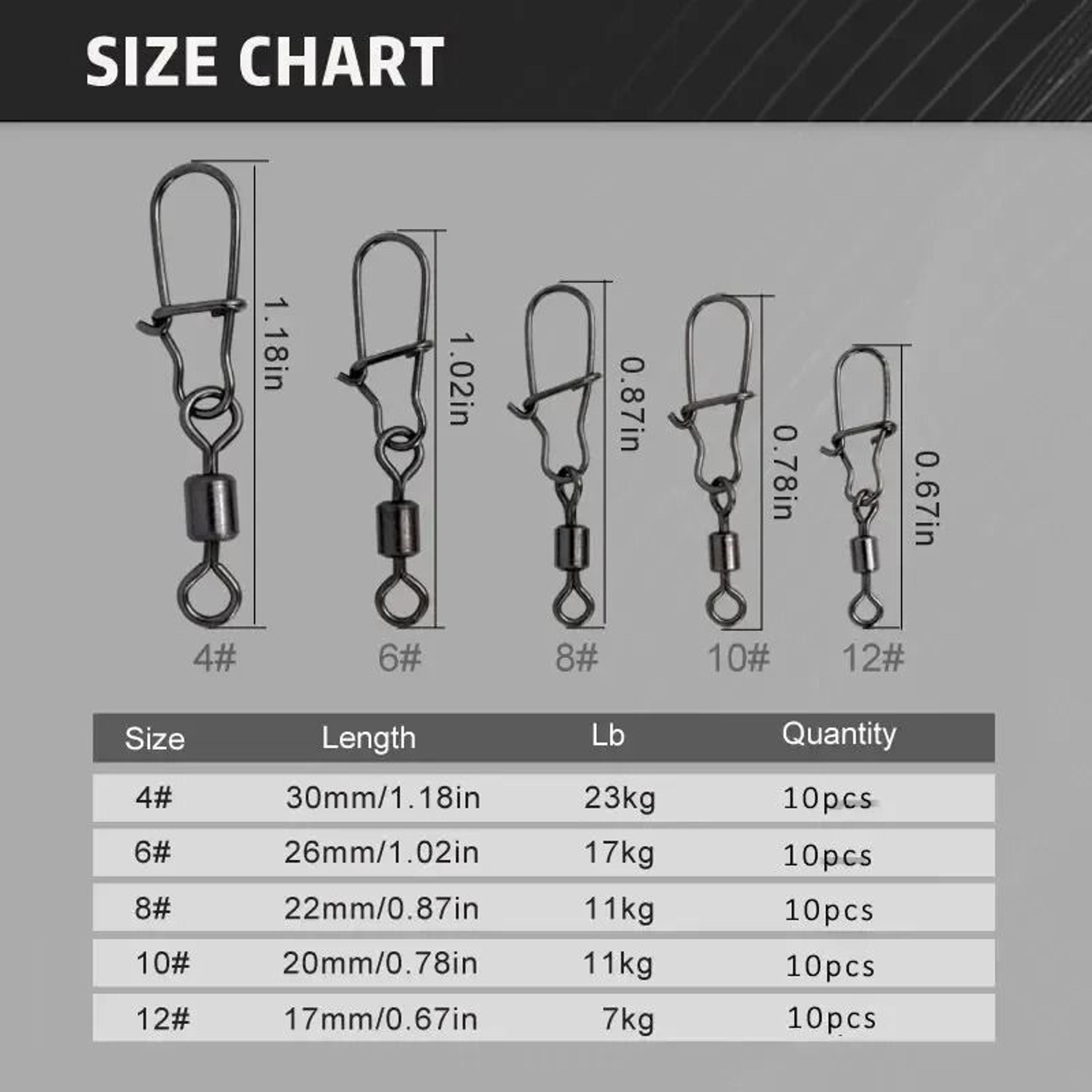 SmoothSpin Stainless Steel Fishing Swivel Snap Set 4