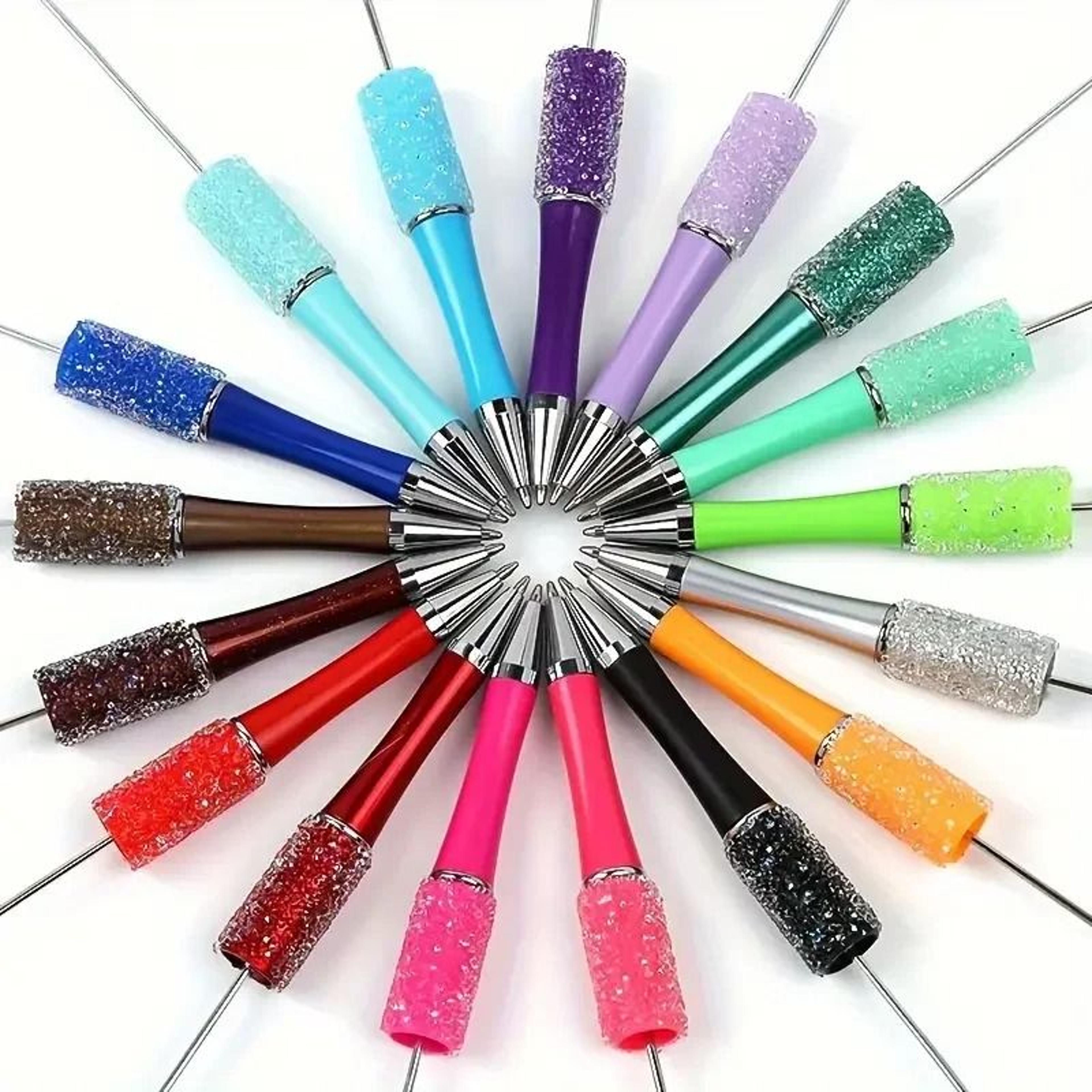 10pcs Colorful Wooden Bead Ballpoint Pen Set For DIY Crafts 4