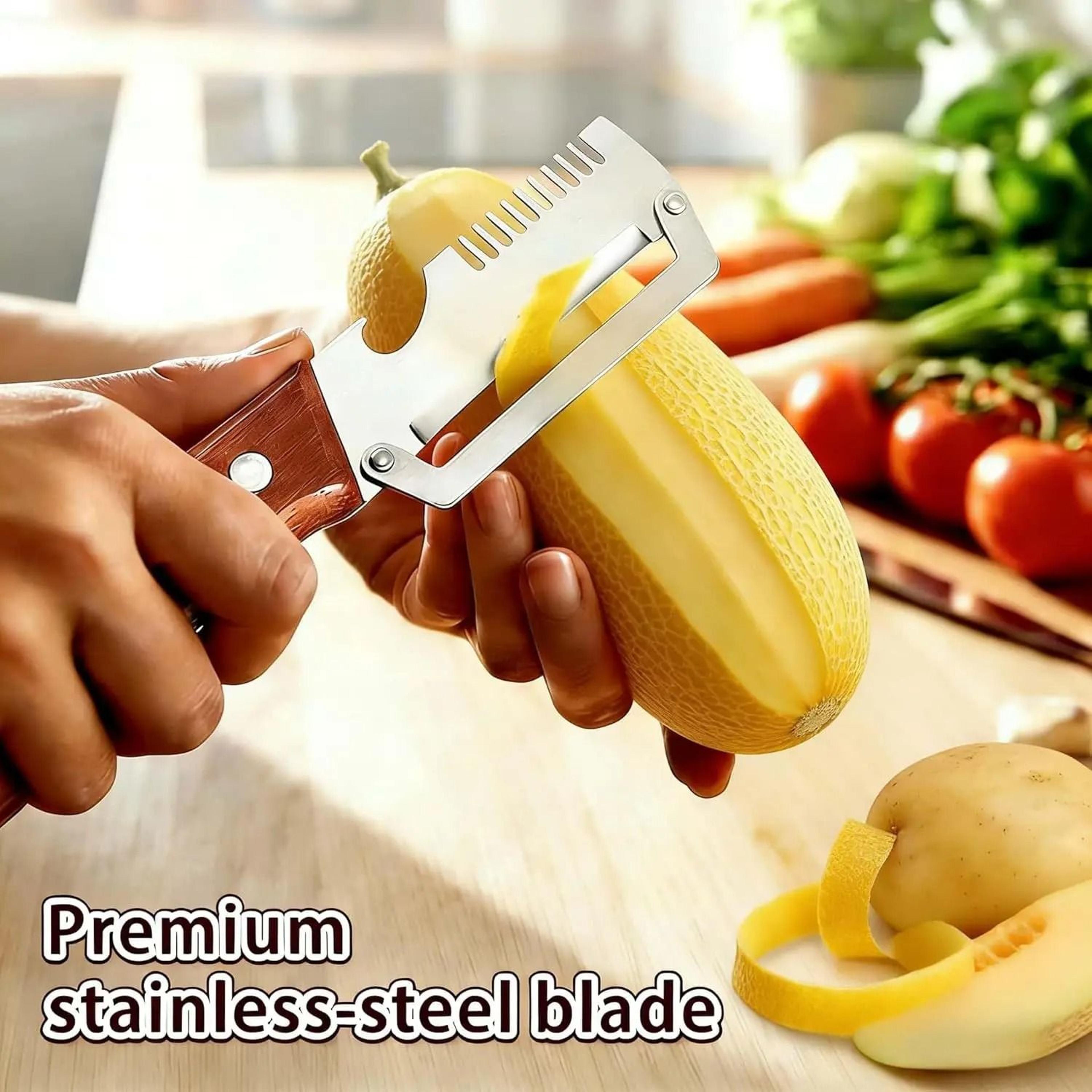 3 In 1 Wooden Handle Vegetable Peeler And Grater 5