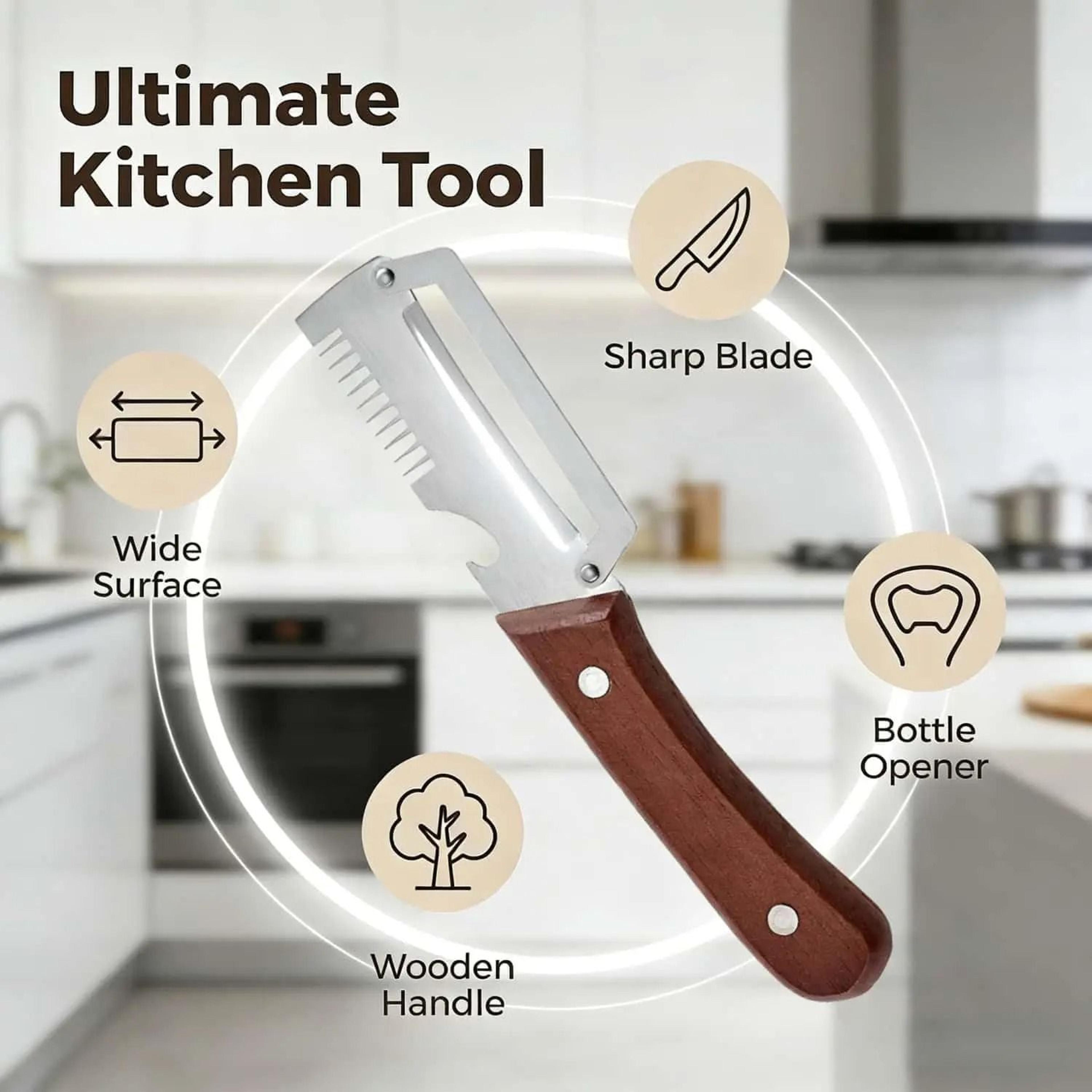 3 In 1 Wooden Handle Vegetable Peeler And Grater 6