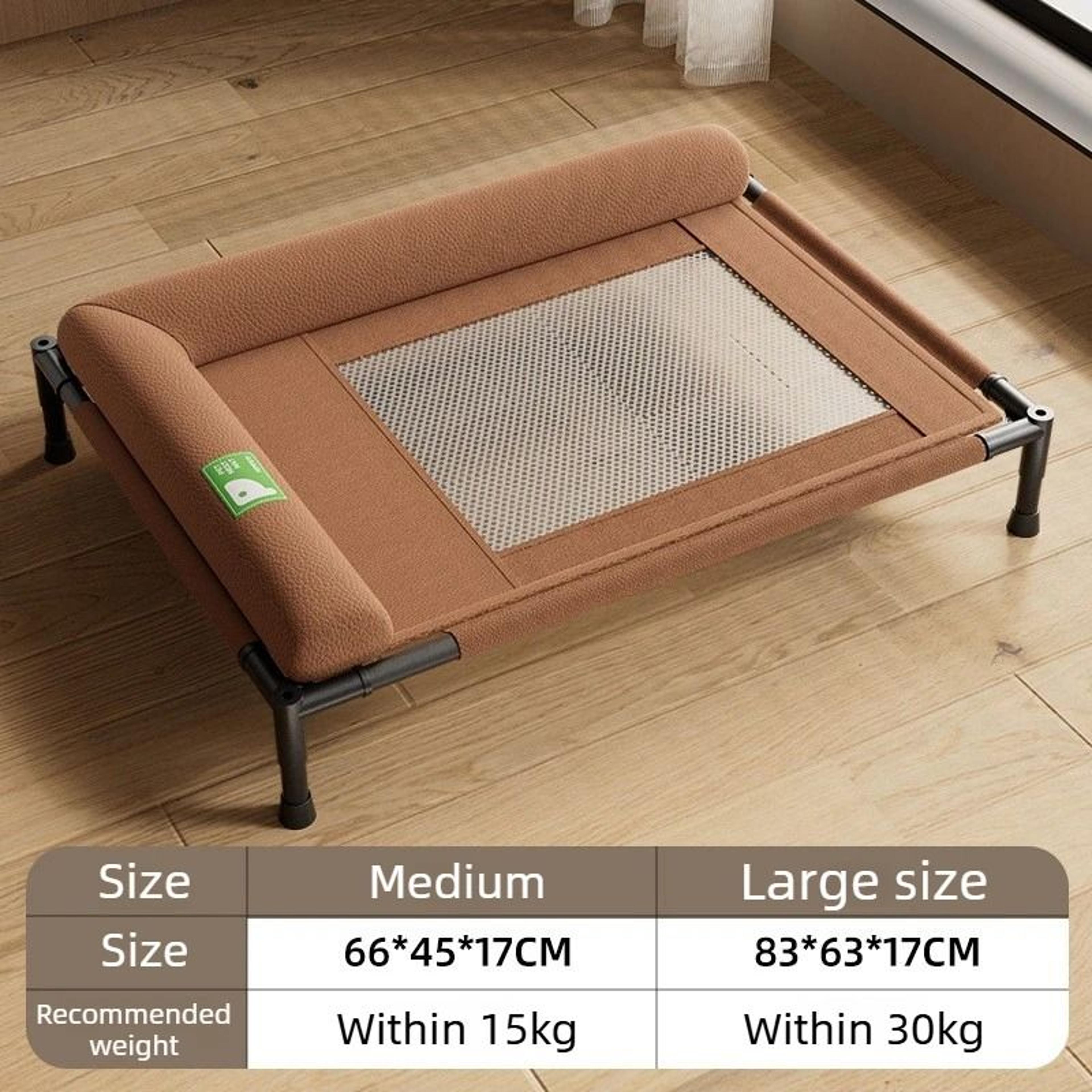 Breathable Elevated Cooling Dog Bed With Soft Pillow For Indoor Outdoor Travel 2