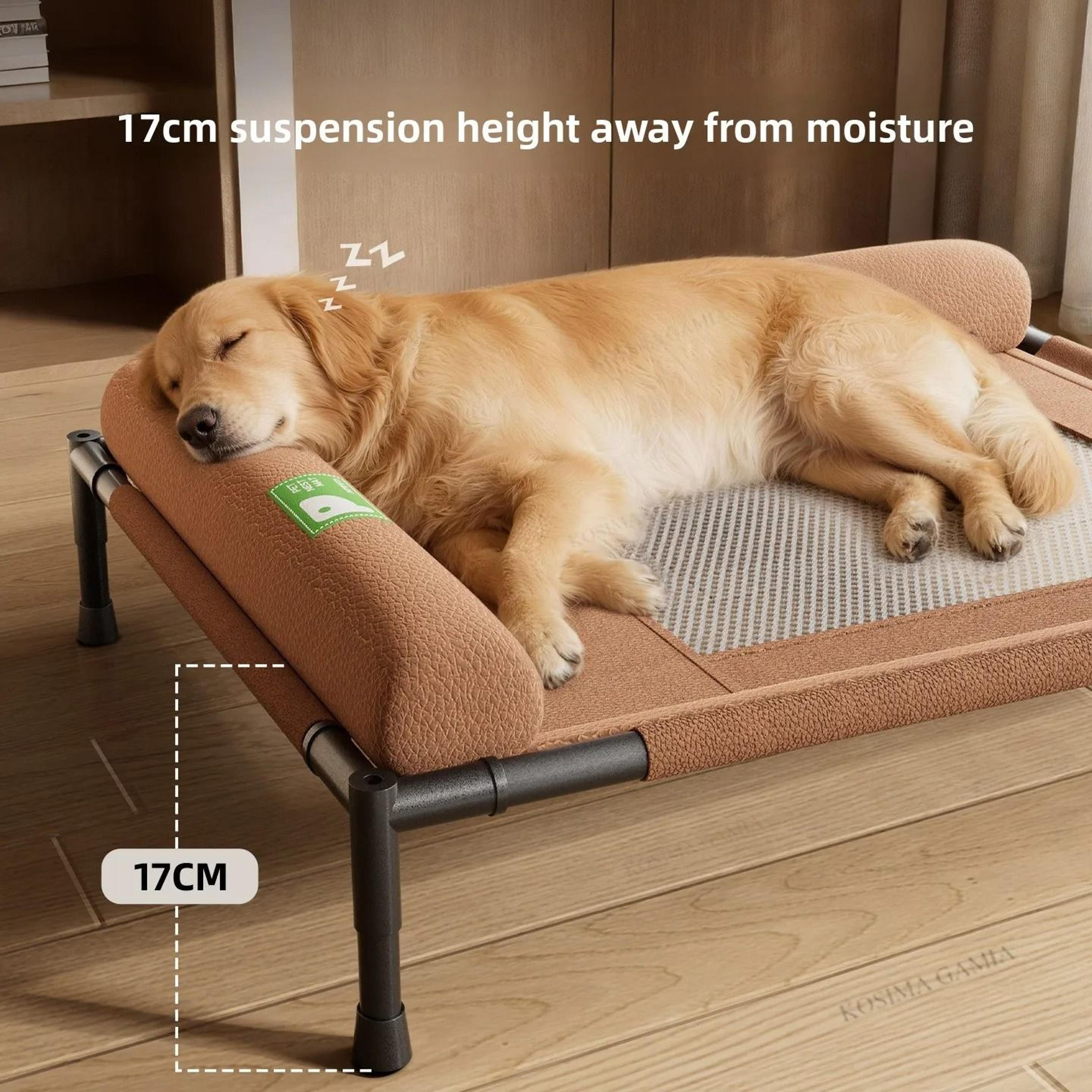 Breathable Elevated Cooling Dog Bed With Soft Pillow For Indoor Outdoor Travel 3
