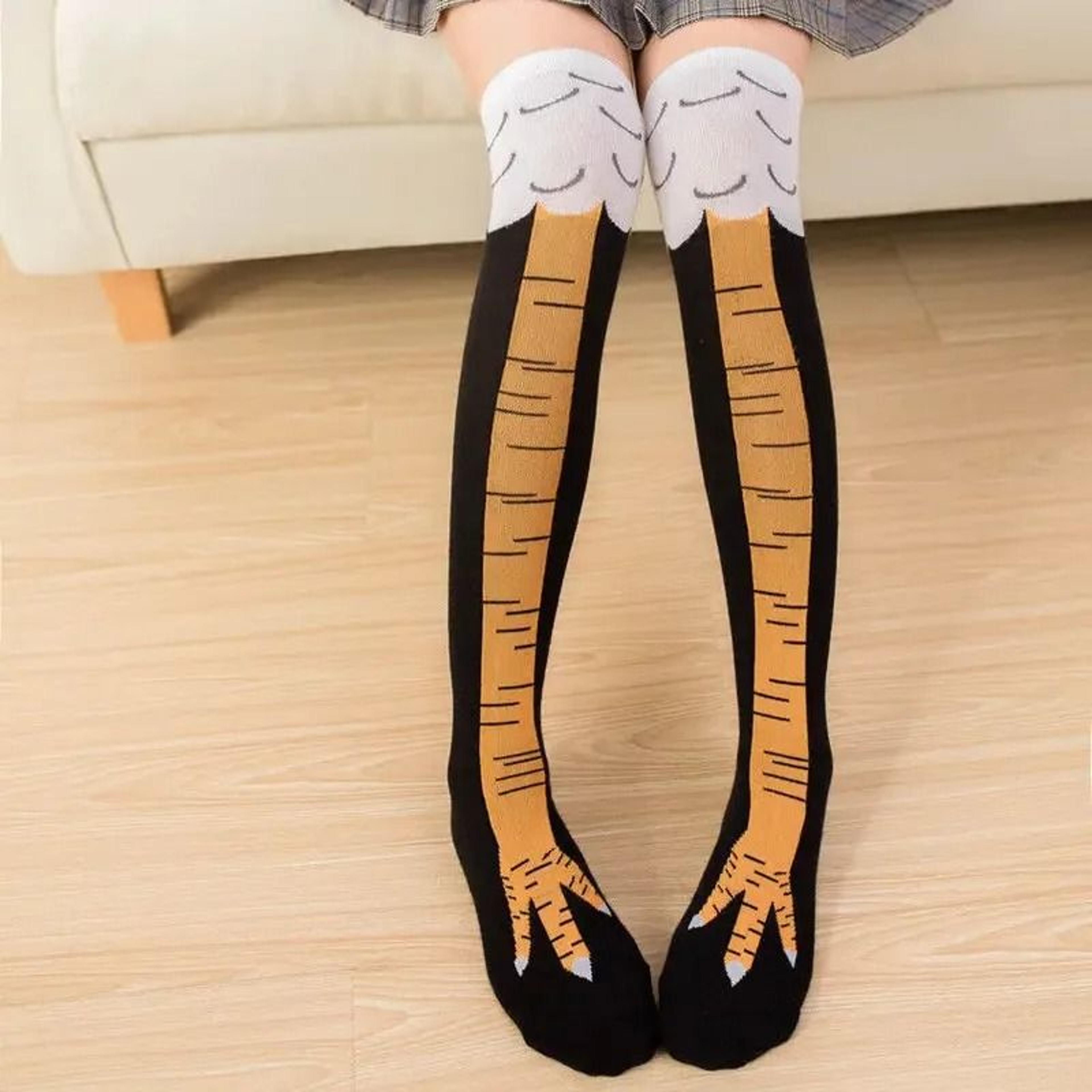 Funny Chicken Leg Over Knee Novelty Socks 12