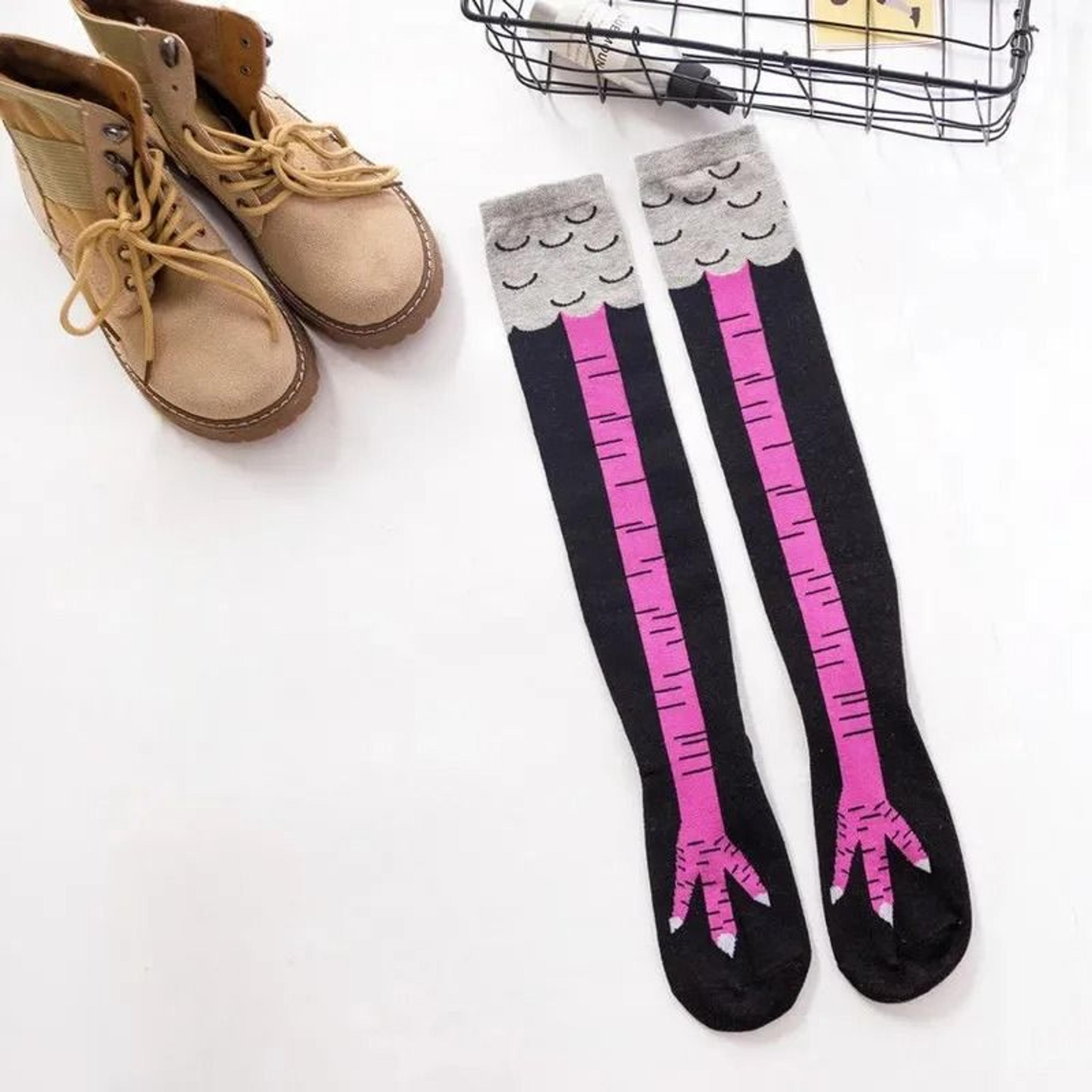 Funny Chicken Leg Over Knee Novelty Socks 13
