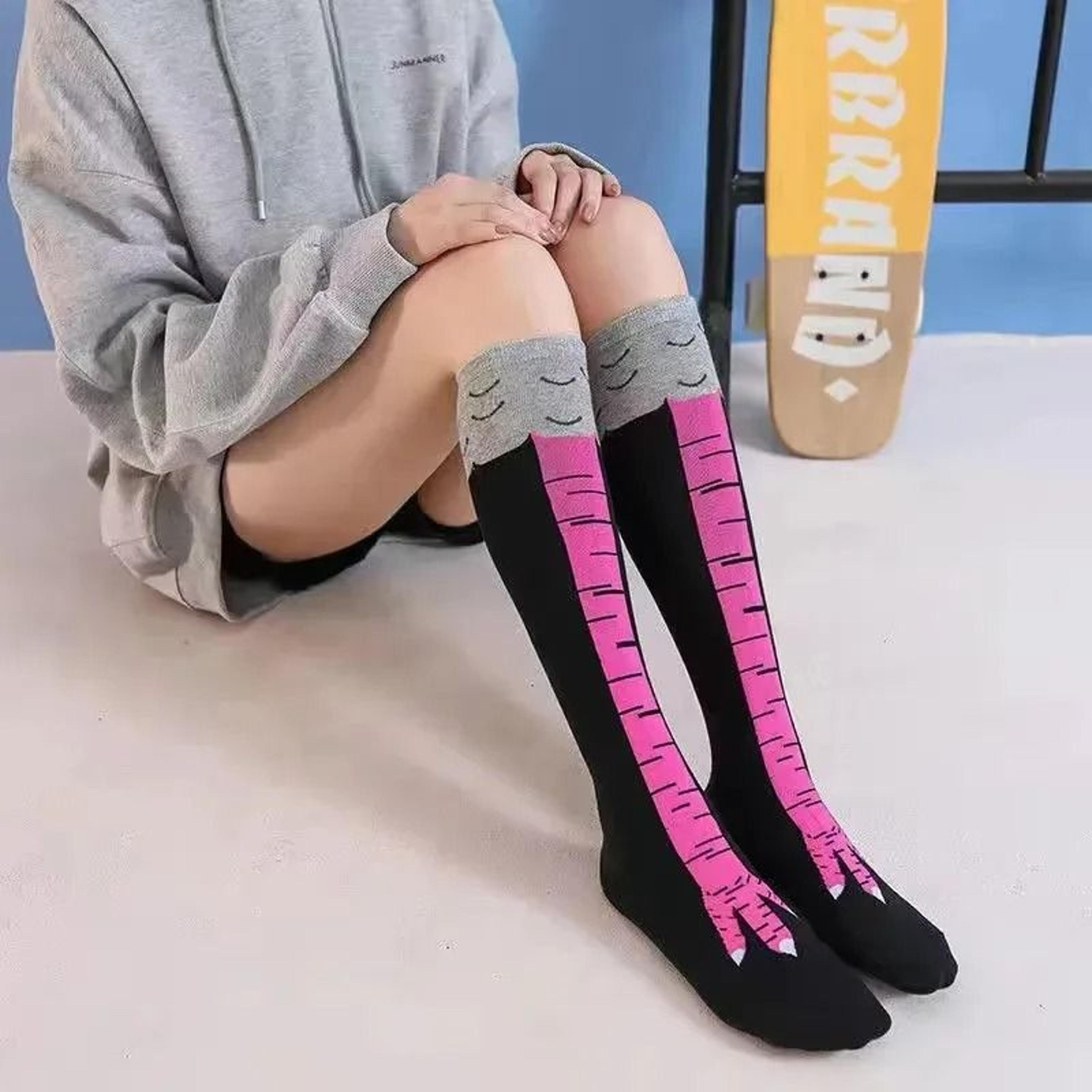 Funny Chicken Leg Over Knee Novelty Socks 15