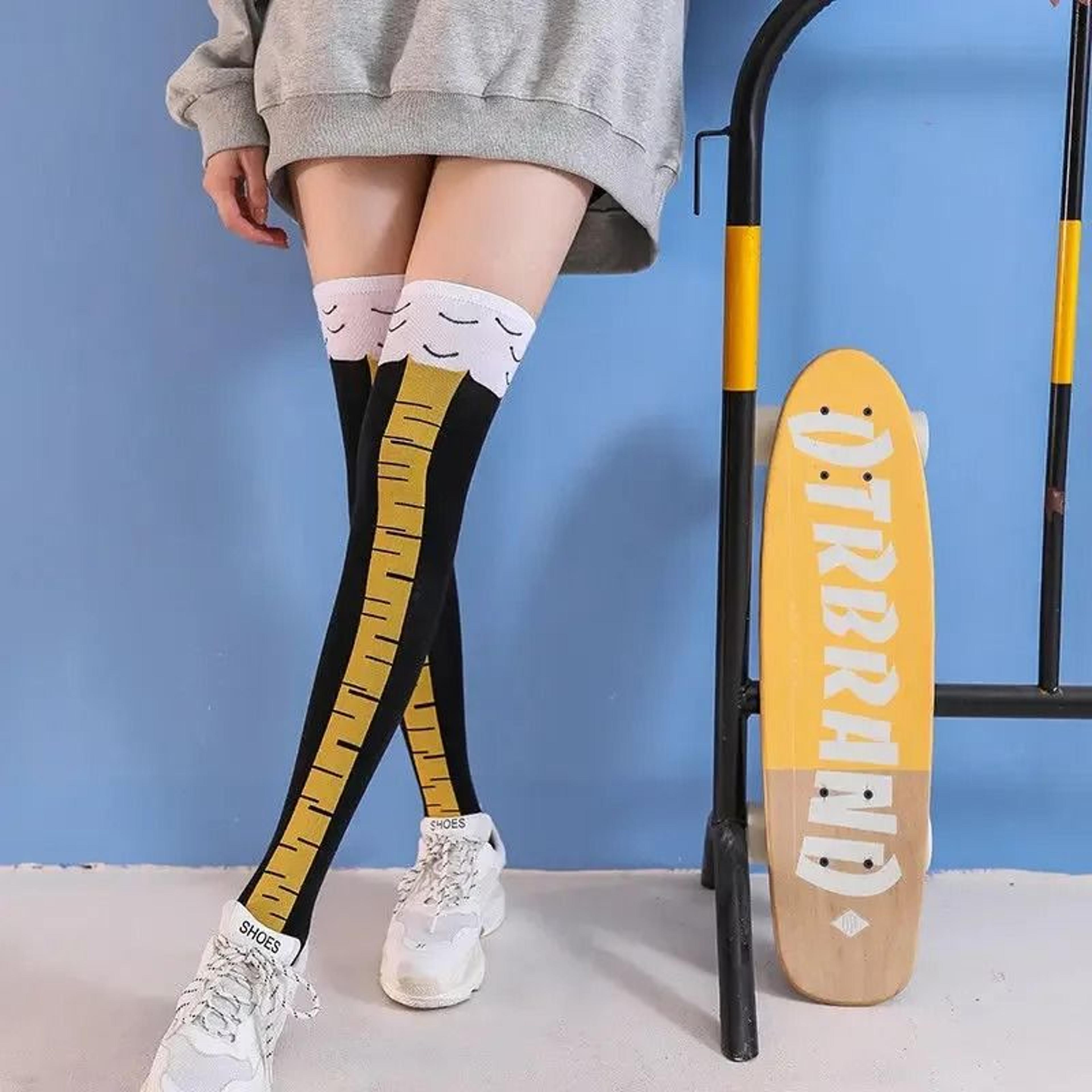 Funny Chicken Leg Over Knee Novelty Socks 16