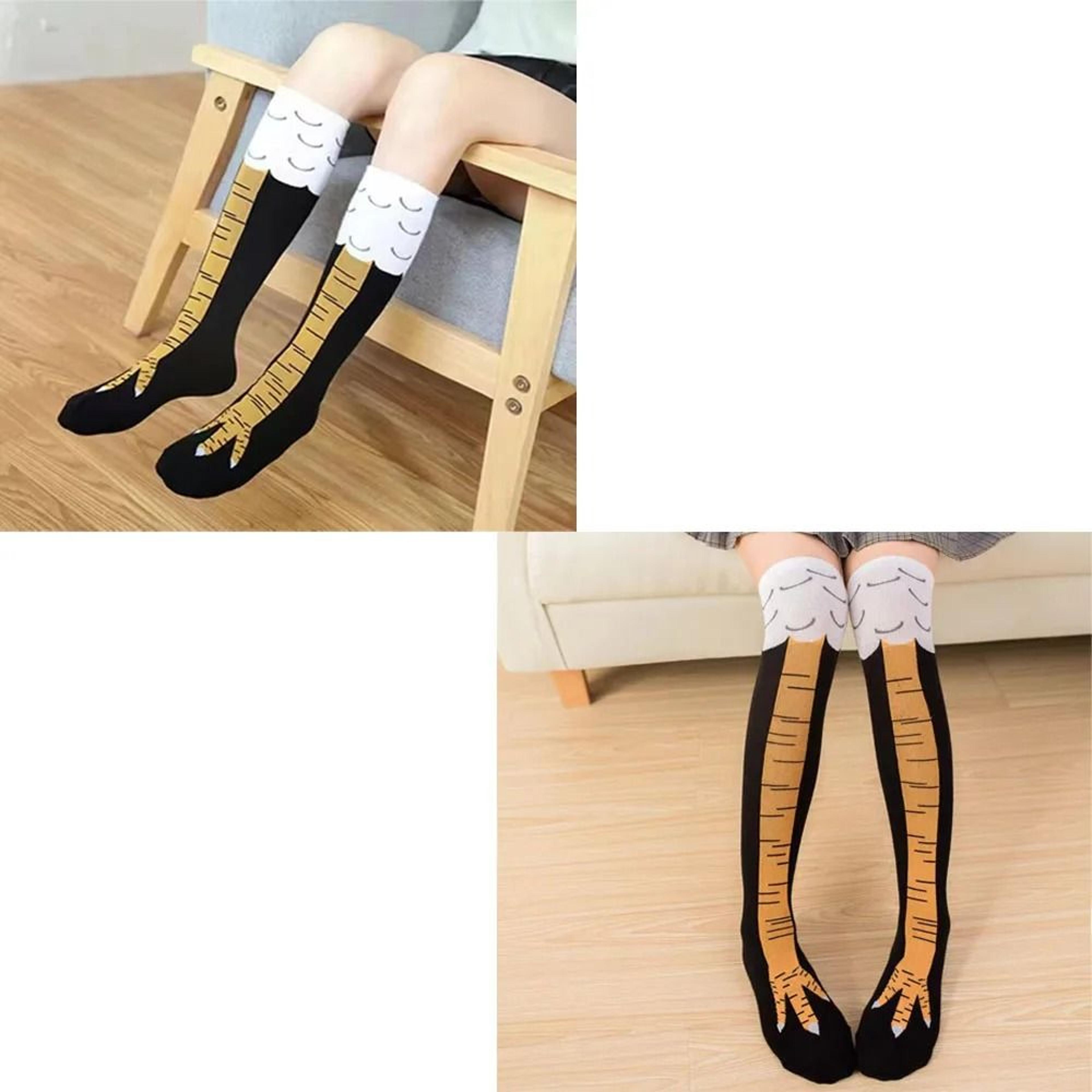 Funny Chicken Leg Over Knee Novelty Socks 9