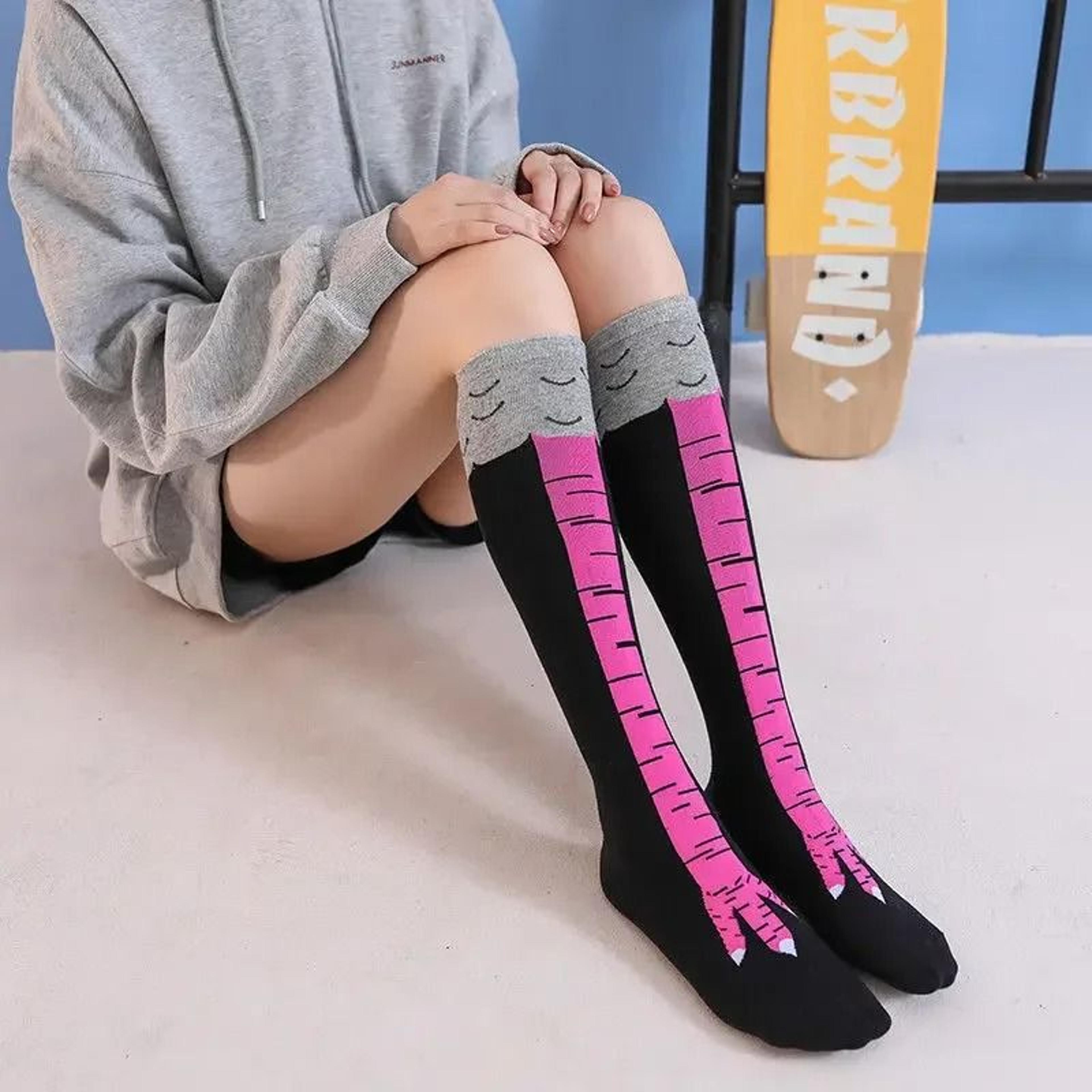 Funny Chicken Leg Over Knee Novelty Socks 6