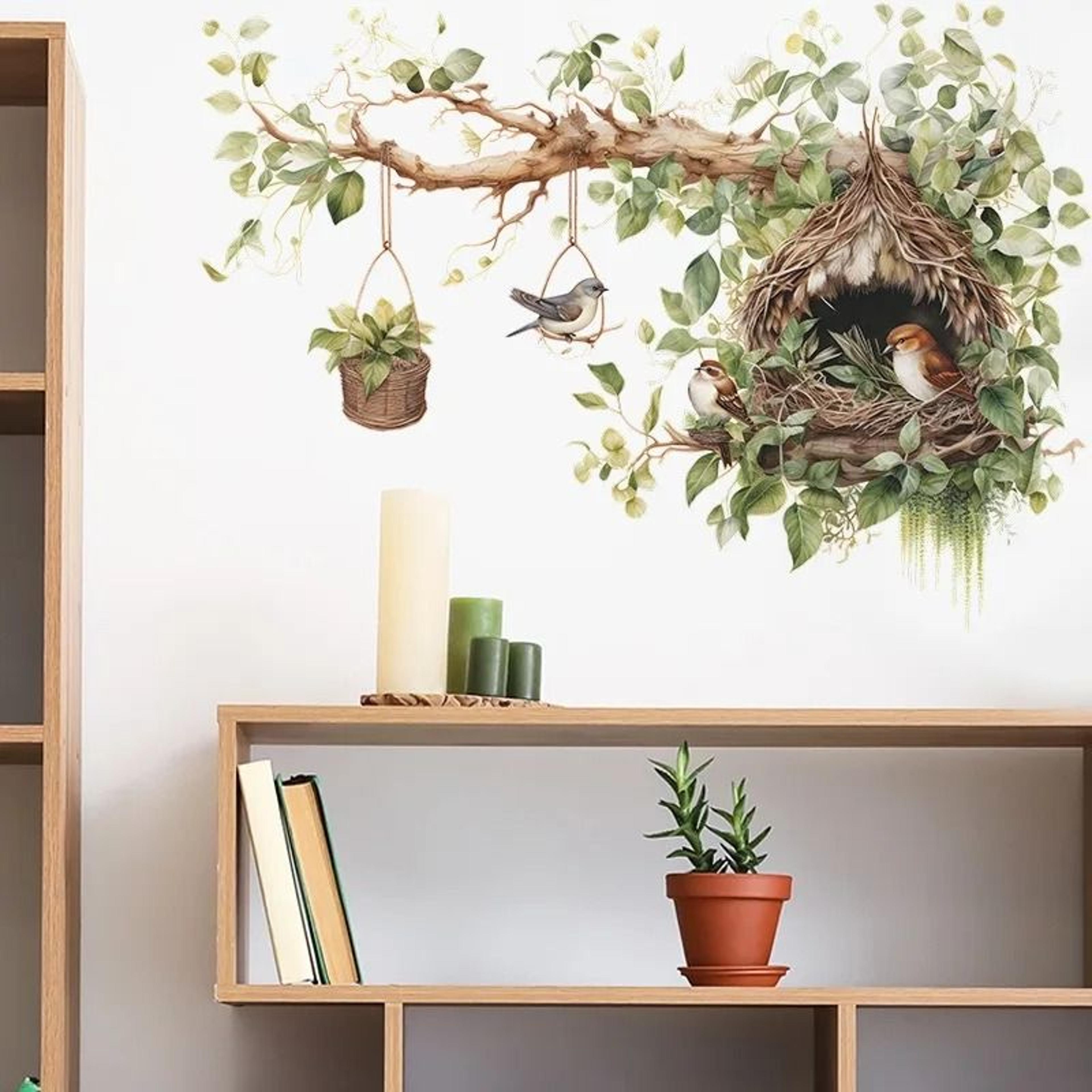 Bird Nest Branch Self Adhesive Wall Sticker 1
