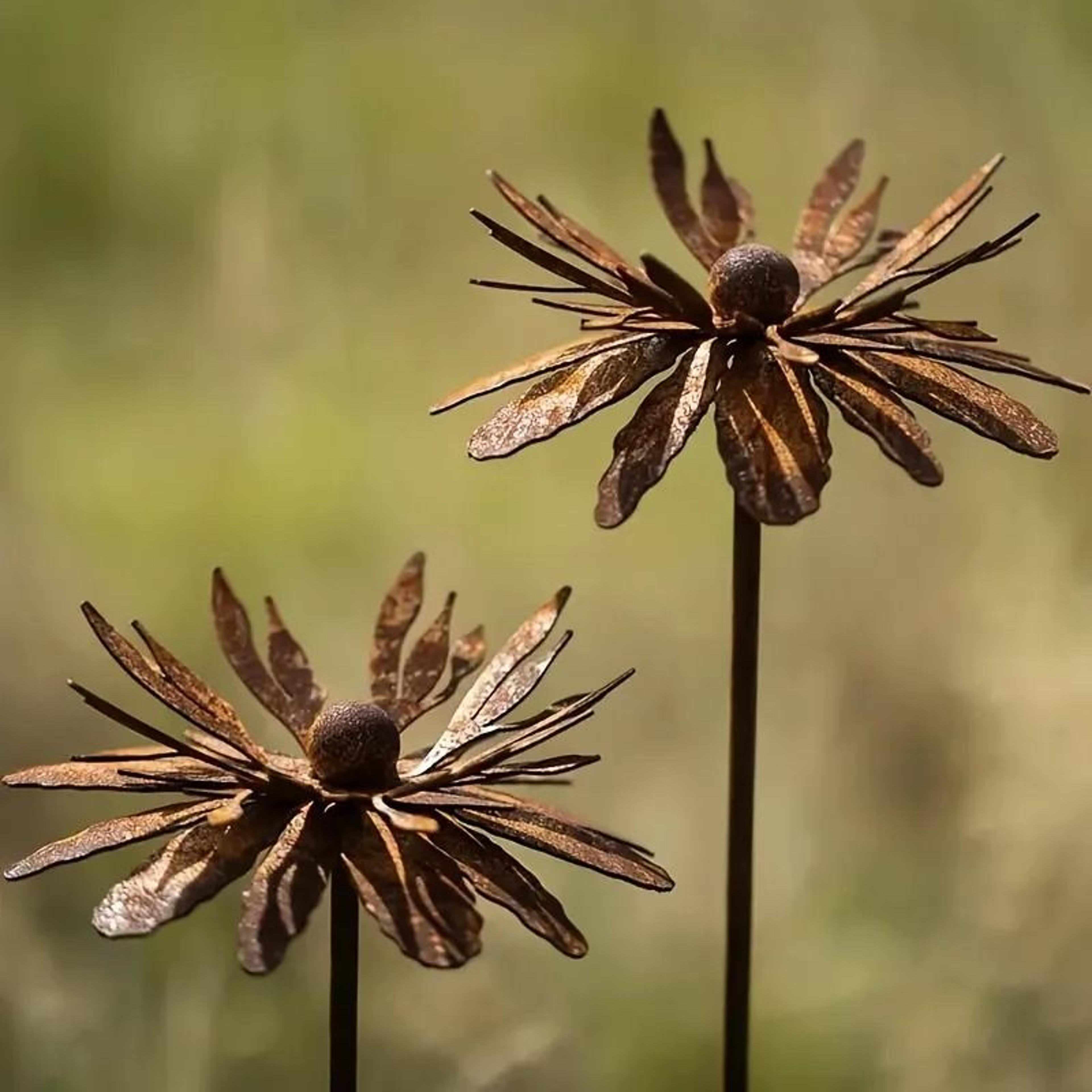 Rustic Metal Daisy Garden Stake For Vintage Outdoor Yard And Patio Decor 1