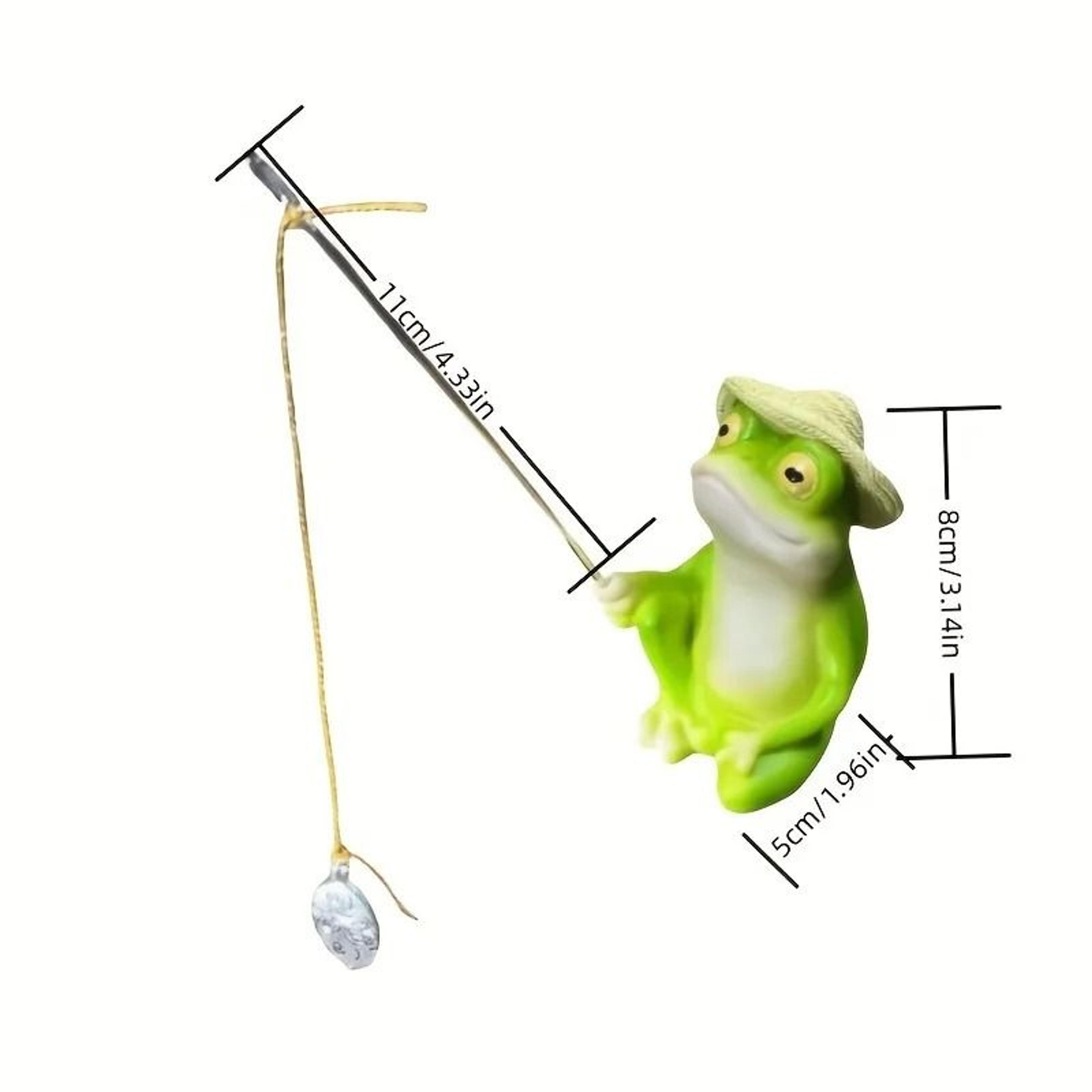 Cute Resin Fishing Frog Garden Statue For Pond Patio Home Outdoor Decor 1
