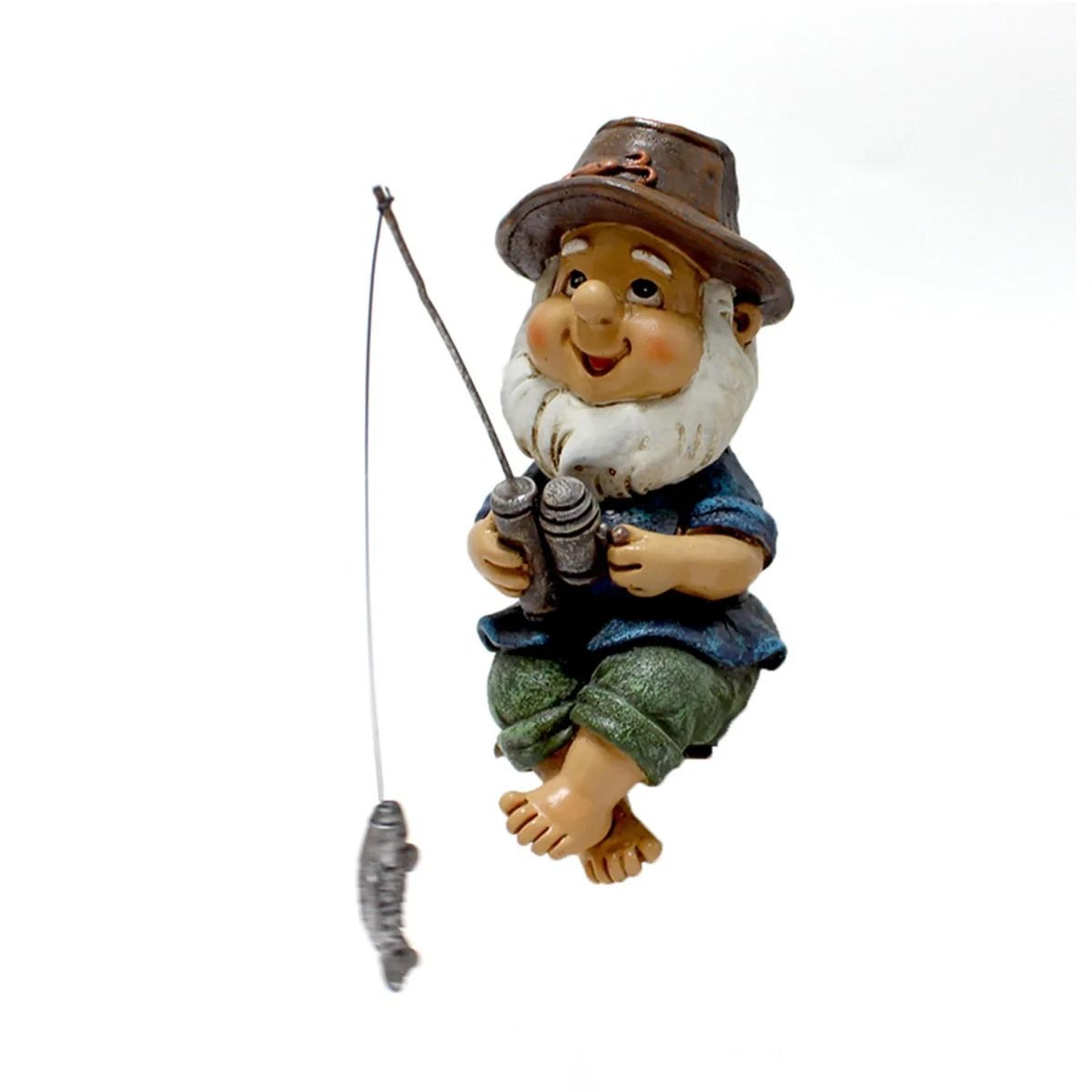 Cute Fishing Gnome Resin Garden Statue For Outdoor Yard And Patio Decoration 4