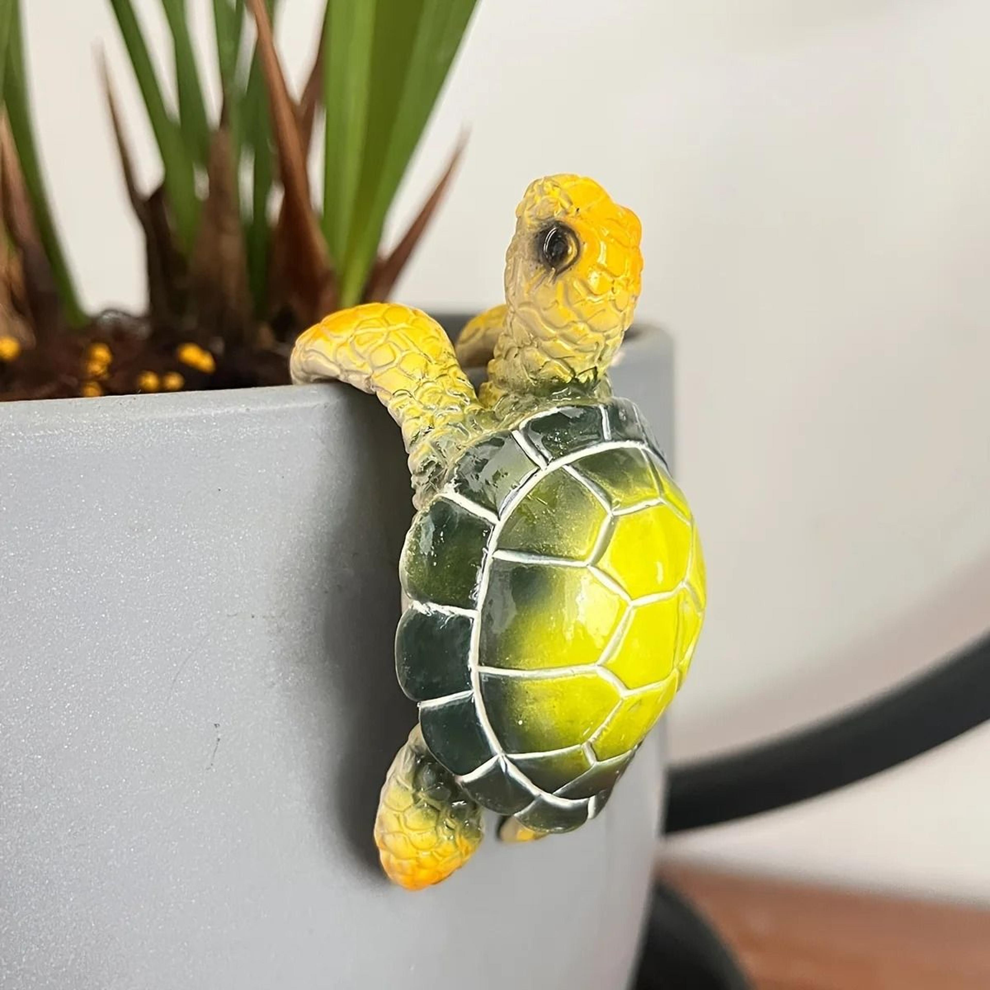Cute Turtle Flowerpot Hanger Resin Planter Ornament For Home Garden Decor Display 2