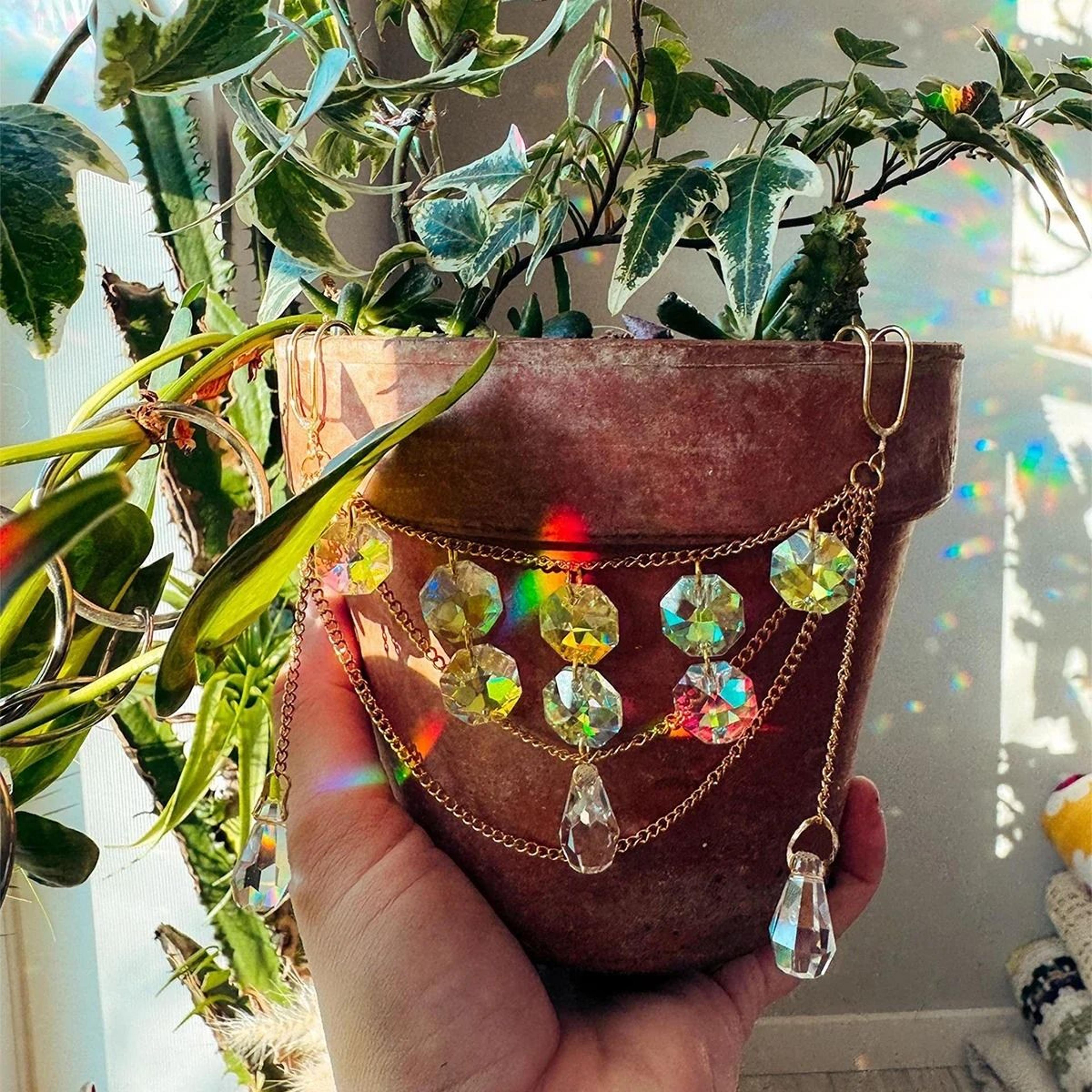 Crystal Sun Catcher Plant Pot Pendant For Indoor And Outdoor Garden Decor 5