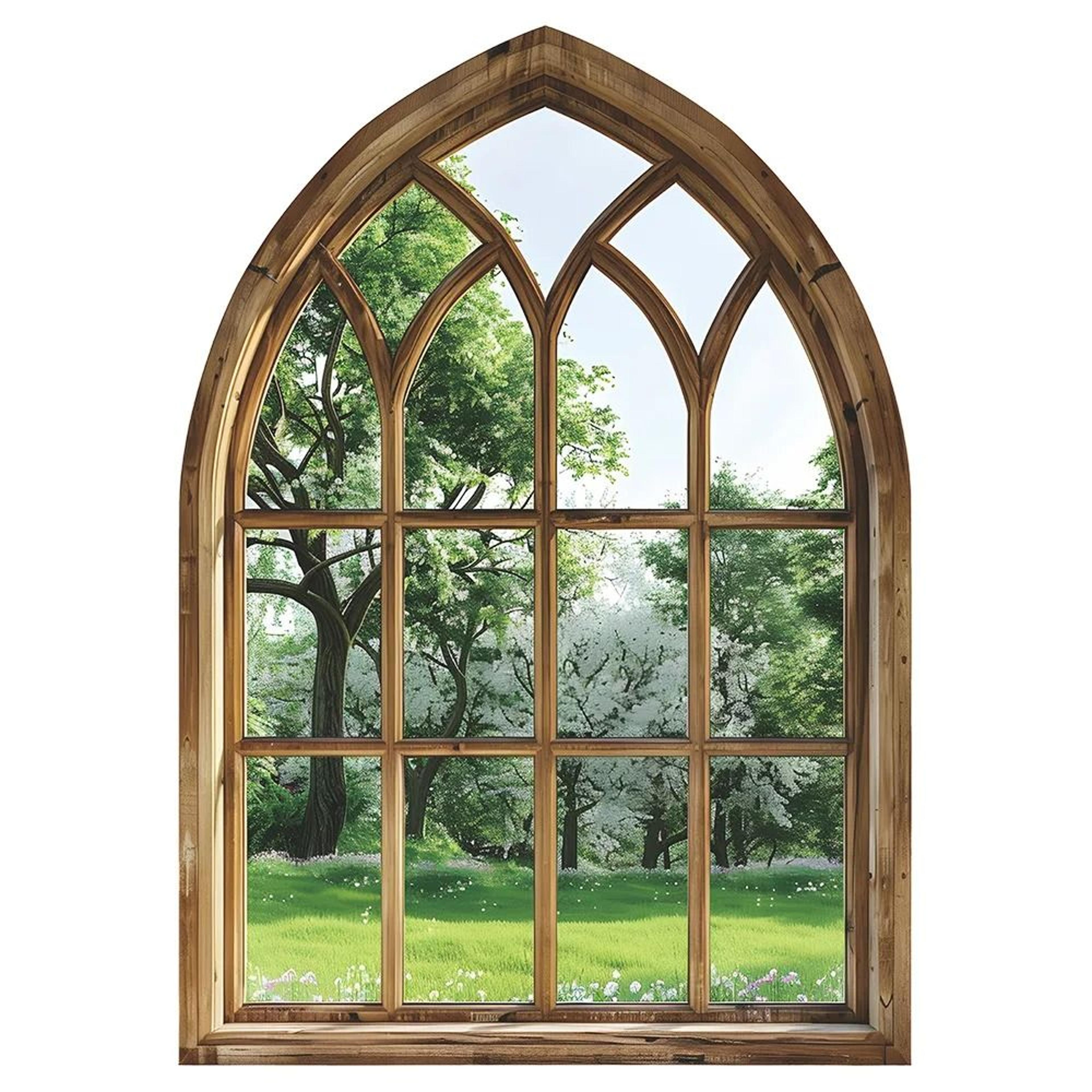 Arch Fake Window Green Plant Wall Decal For Bedroom Living Room Decor 3