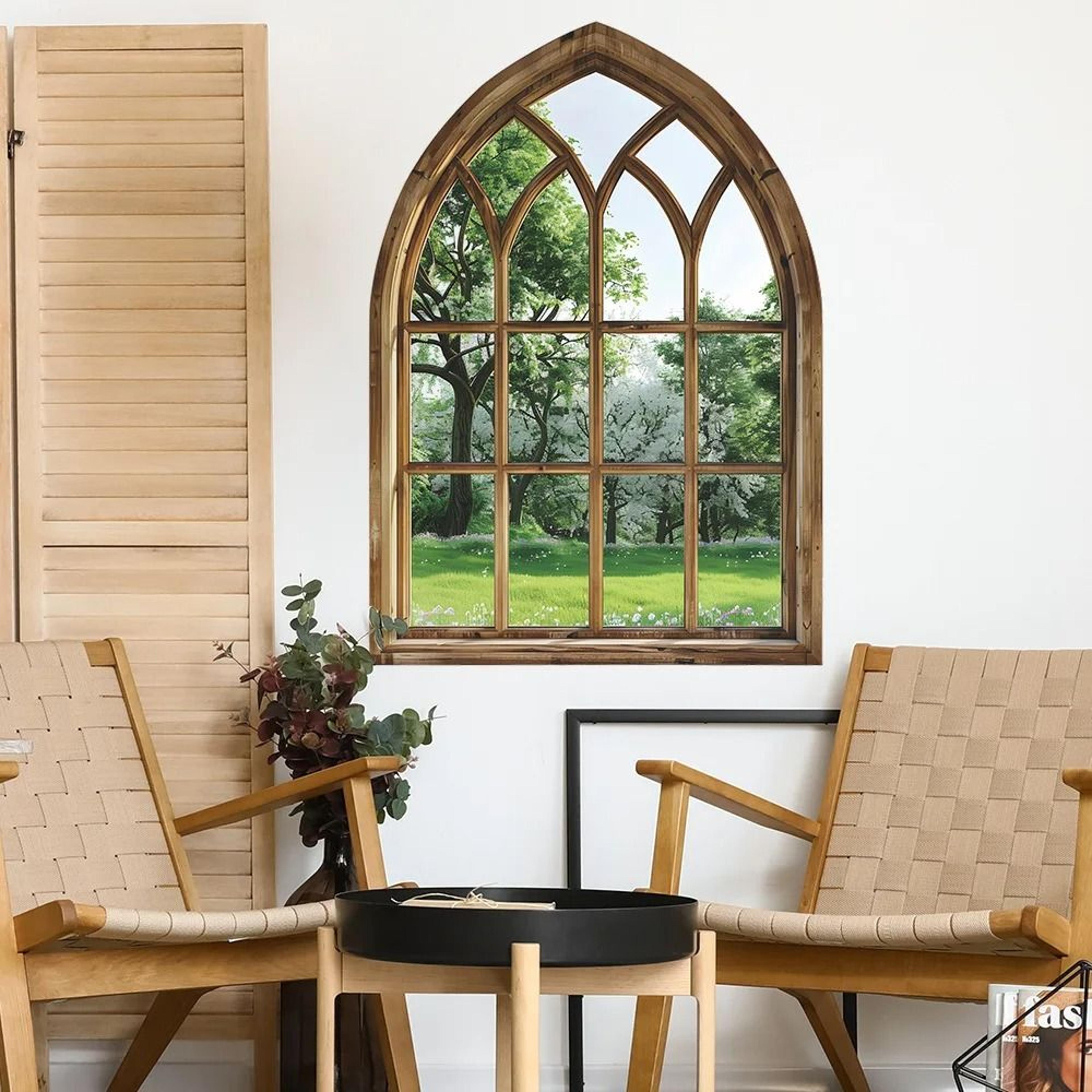 Arch Fake Window Green Plant Wall Decal For Bedroom Living Room Decor 4