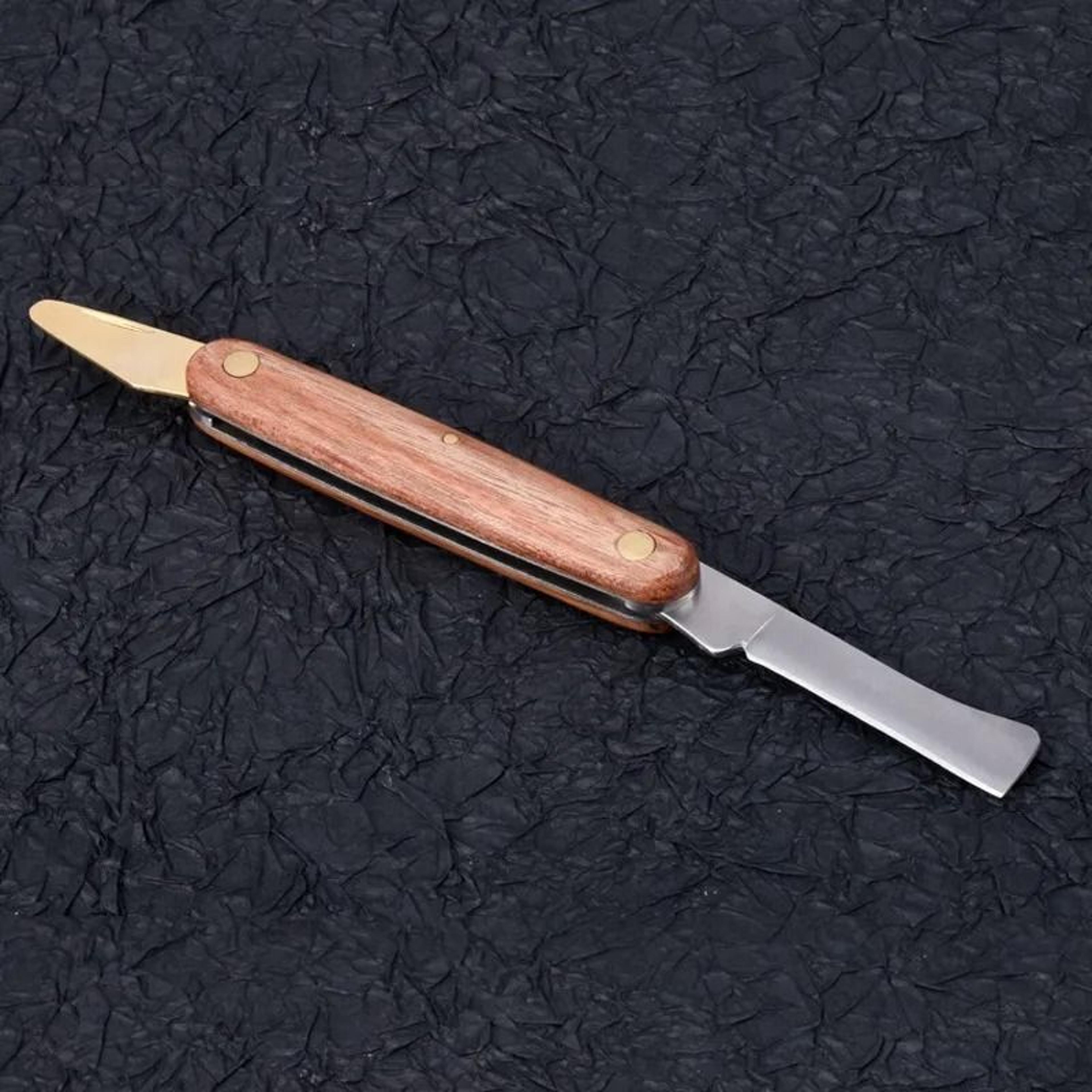 Double Edged Grafting Knife With Rosewood Handle For Fruit Trees And Bonsai 1