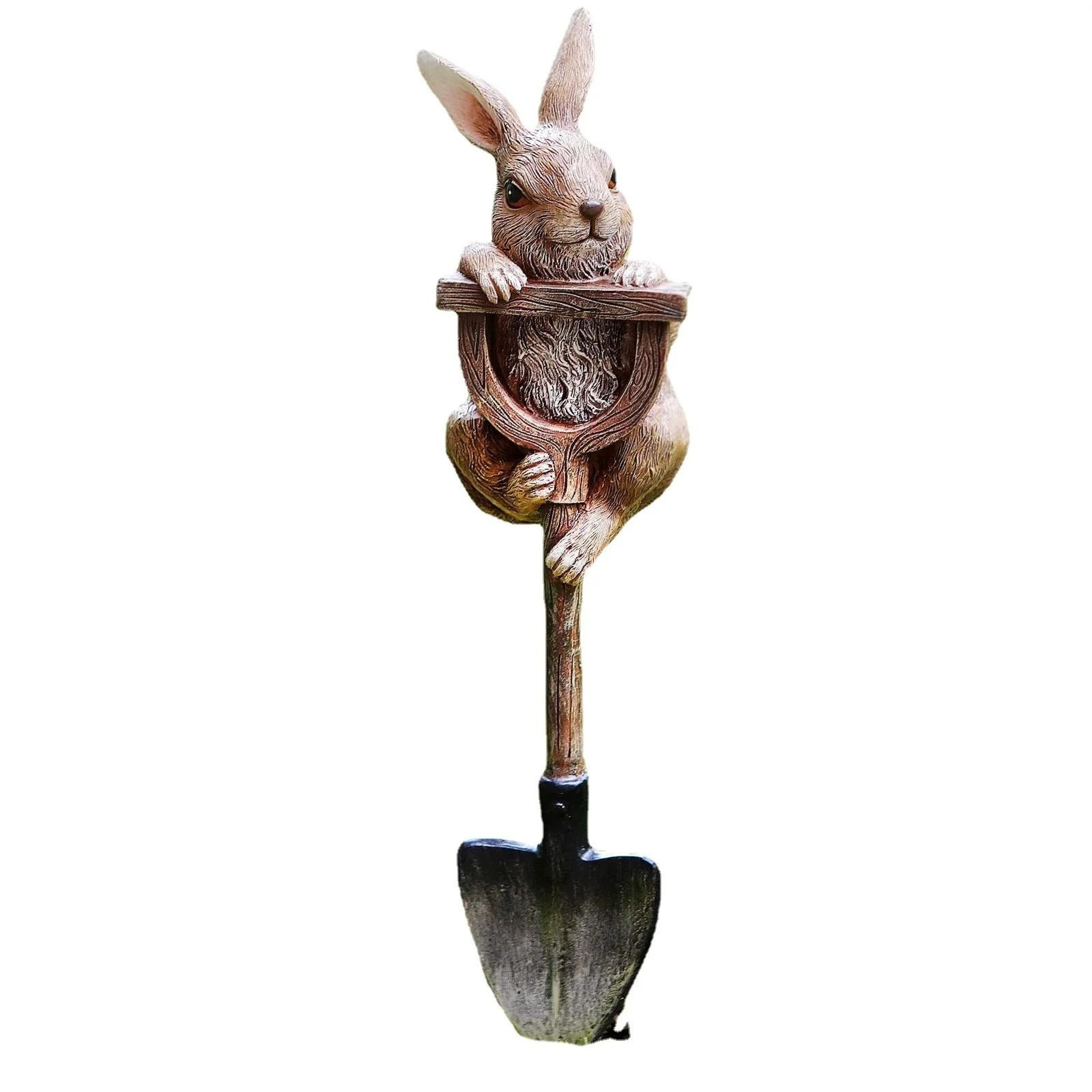 Cute Gnome Frog Rabbit Turtle Garden Statue Set With Decorative Shovels 7