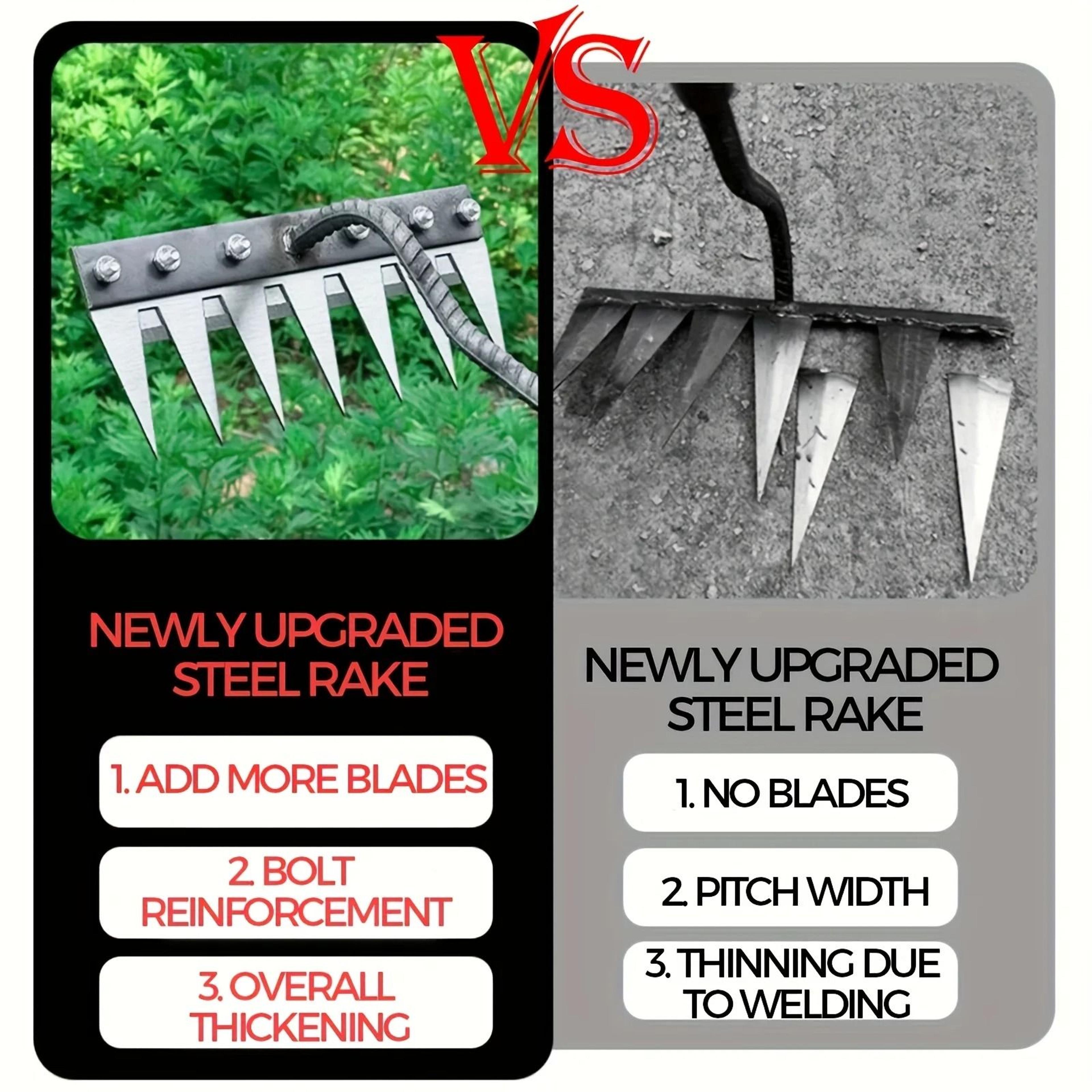 Heavy Duty Seven Teeth Steel Weeding Rake Head For Soil Cultivation 4