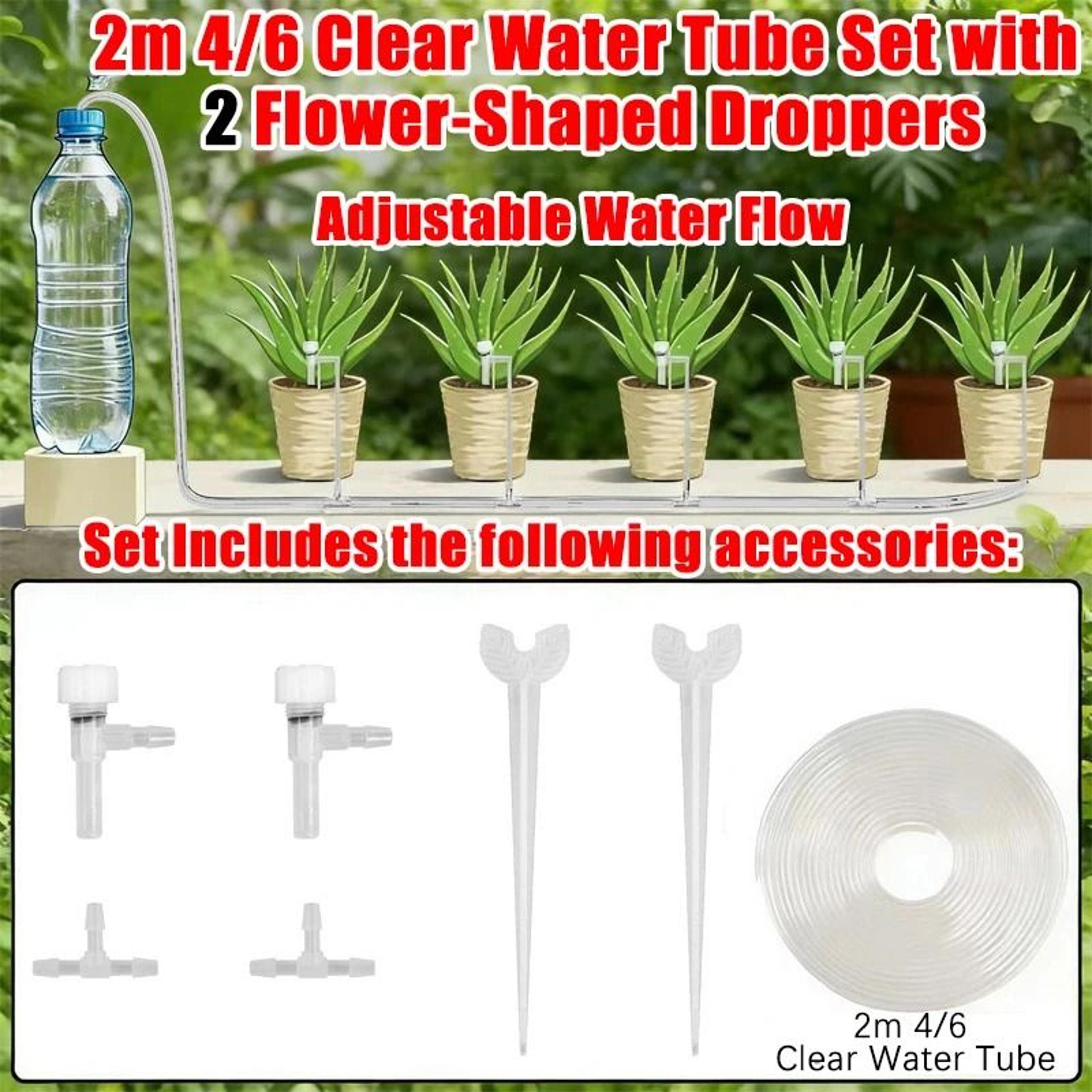 Adjustable Drip Irrigation Kit With 4 By 7mm Hose For Potted Plants 1