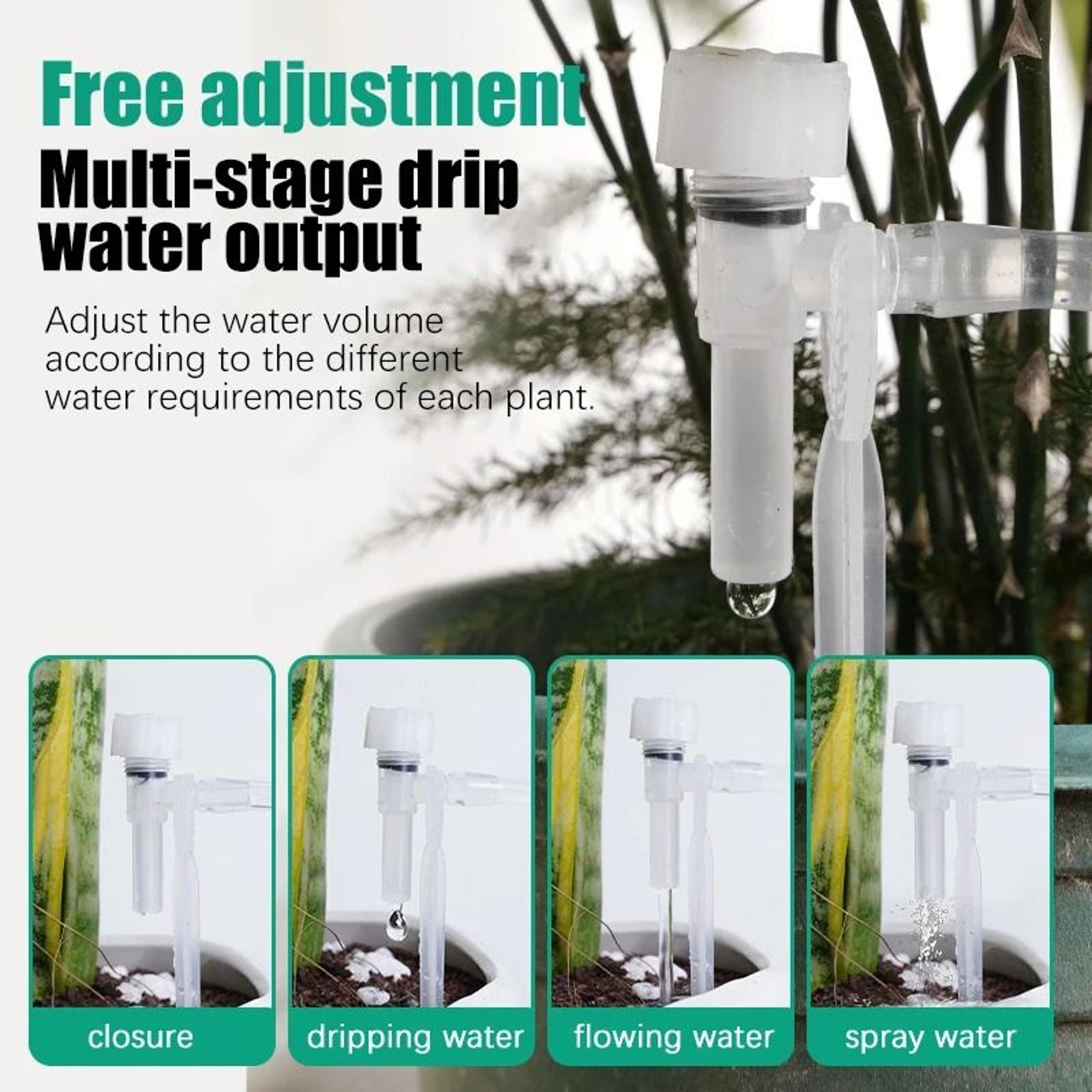Adjustable Drip Irrigation Kit With 4 By 7mm Hose For Potted Plants 16