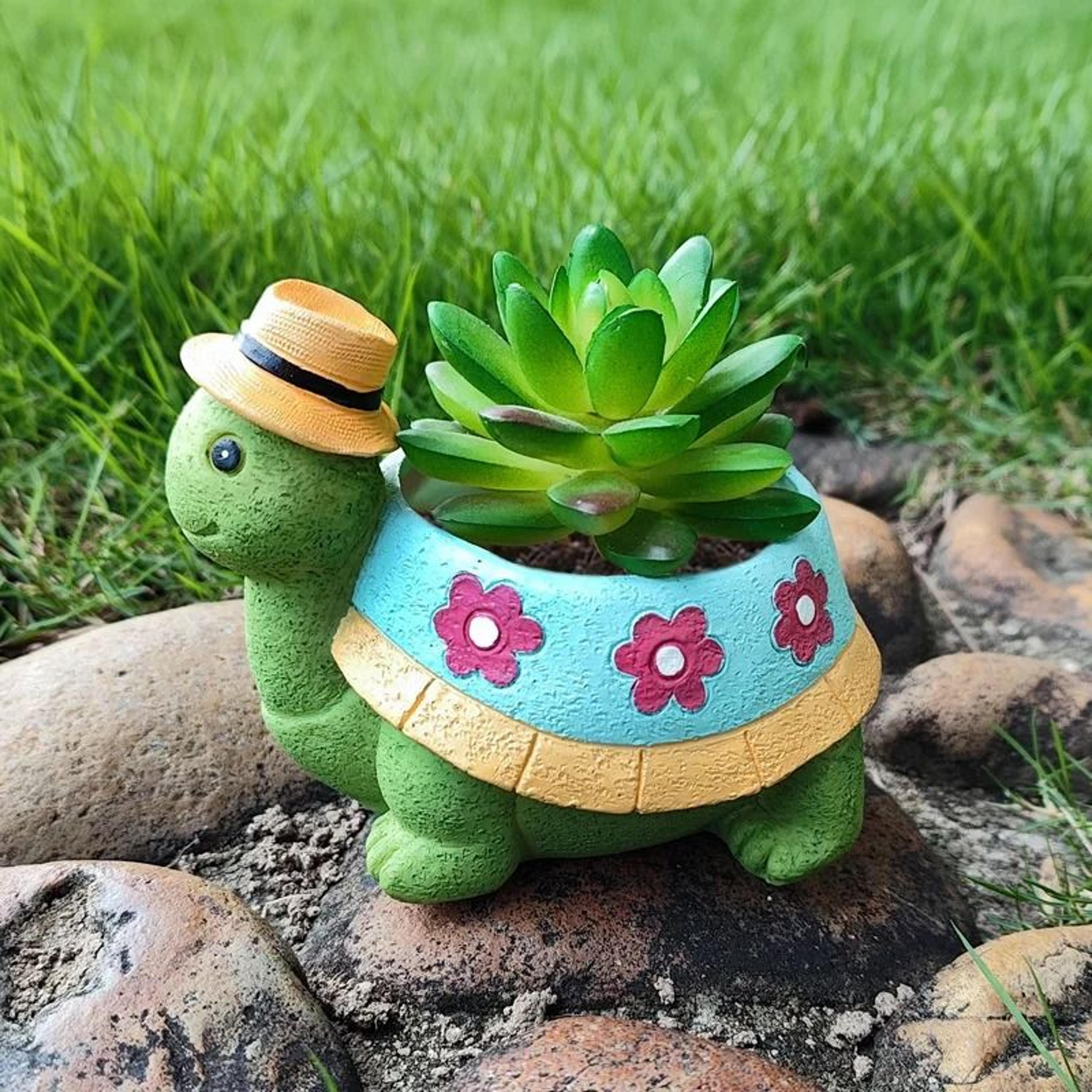 Cute Turtle Succulent Planter For Desktop Home Office And Garden Decoration Display 2